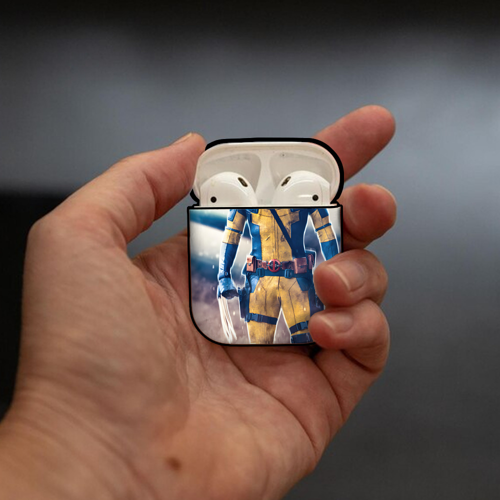 アベンジャーズ The Avengers AirPods 第2世代保護ケース ハードシェル ブラック 耐衝撃・防指紋・カラビナ付き