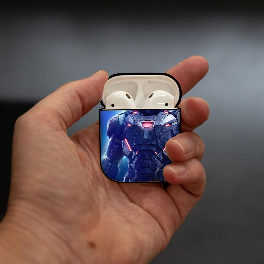 アベンジャーズ The Avengers AirPods 第2世代保護ケース ハードシェル ブラック 耐衝撃・防指紋・カラビナ付き