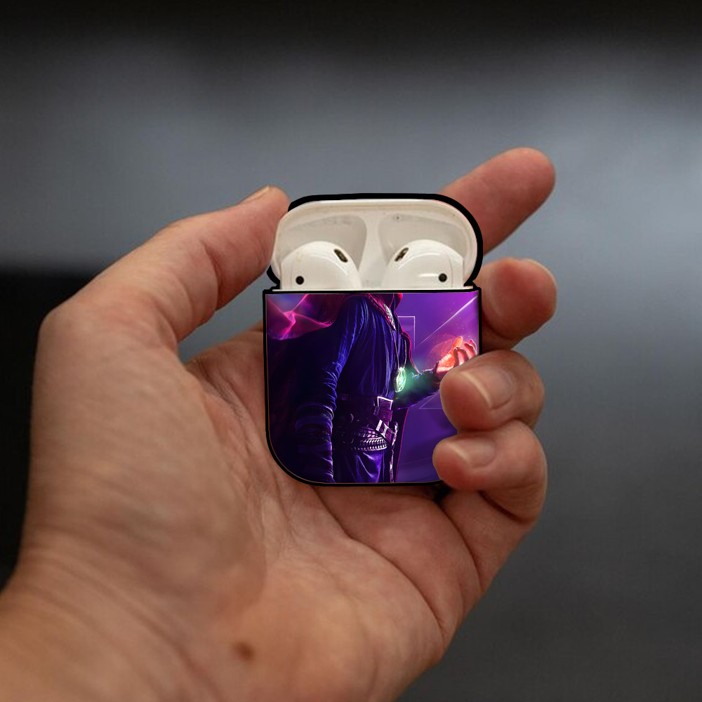 アベンジャーズ The Avengers AirPods 第2世代保護ケース ハードシェル ブラック 耐衝撃・防指紋・カラビナ付き