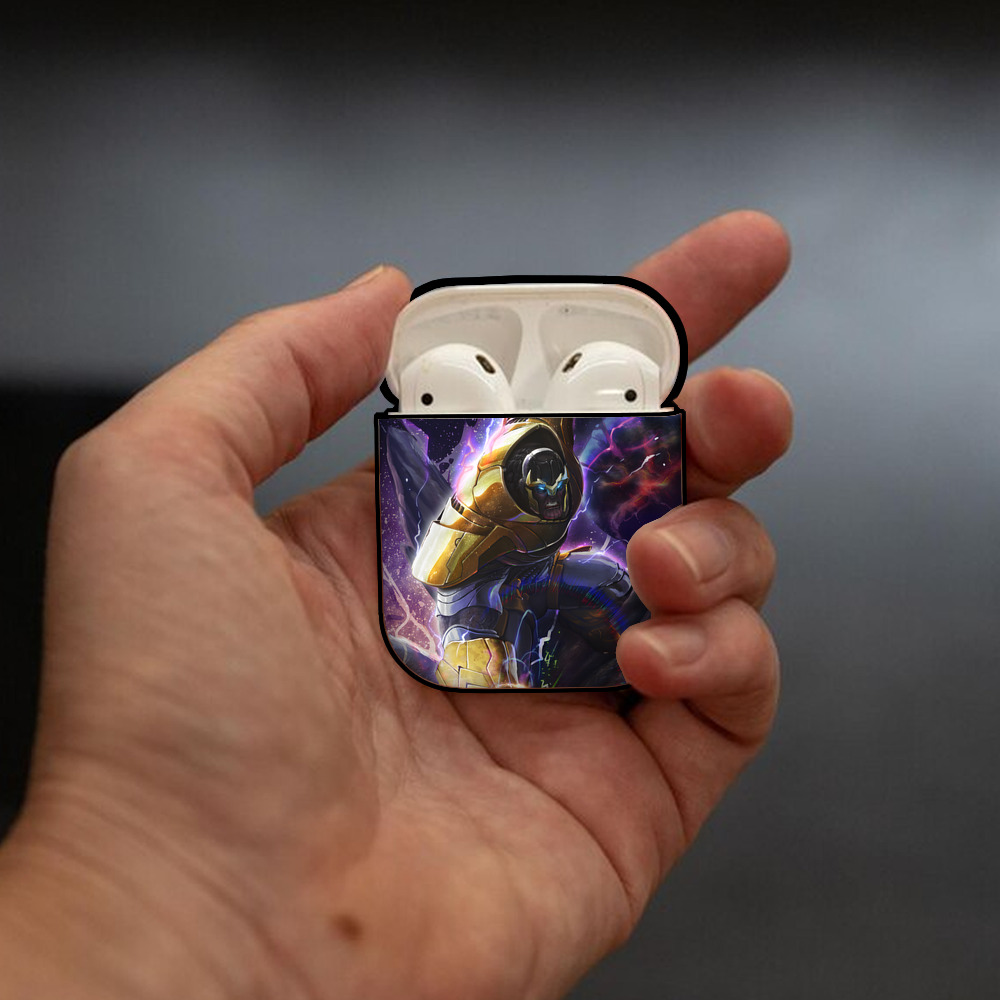 アベンジャーズ The Avengers AirPods 第2世代保護ケース ハードシェル ブラック 耐衝撃・防指紋・カラビナ付き