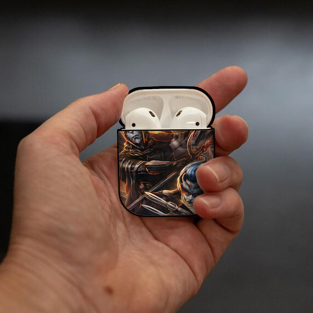 アベンジャーズ The Avengers AirPods 第2世代保護ケース ハードシェル ブラック 耐衝撃・防指紋・カラビナ付き