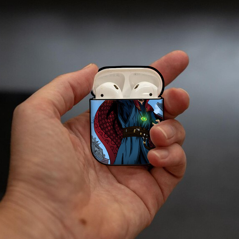 アベンジャーズ The Avengers AirPods 第2世代保護ケース ハードシェル ブラック 耐衝撃・防指紋・カラビナ付き