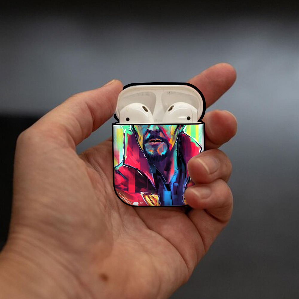 アベンジャーズ The Avengers AirPods 第2世代保護ケース ハードシェル ブラック 耐衝撃・防指紋・カラビナ付き