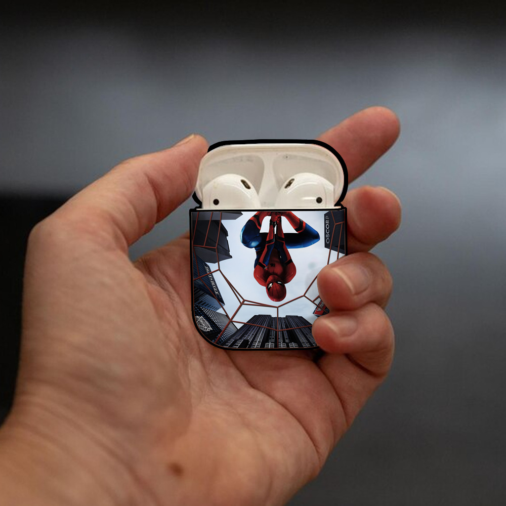 アベンジャーズ The Avengers AirPods 第2世代保護ケース ハードシェル ブラック 耐衝撃・防指紋・カラビナ付き