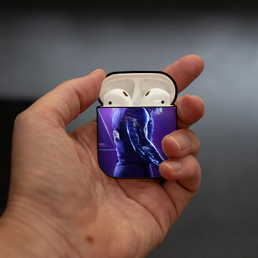 アベンジャーズ The Avengers AirPods 第2世代保護ケース ハードシェル ブラック 耐衝撃・防指紋・カラビナ付き