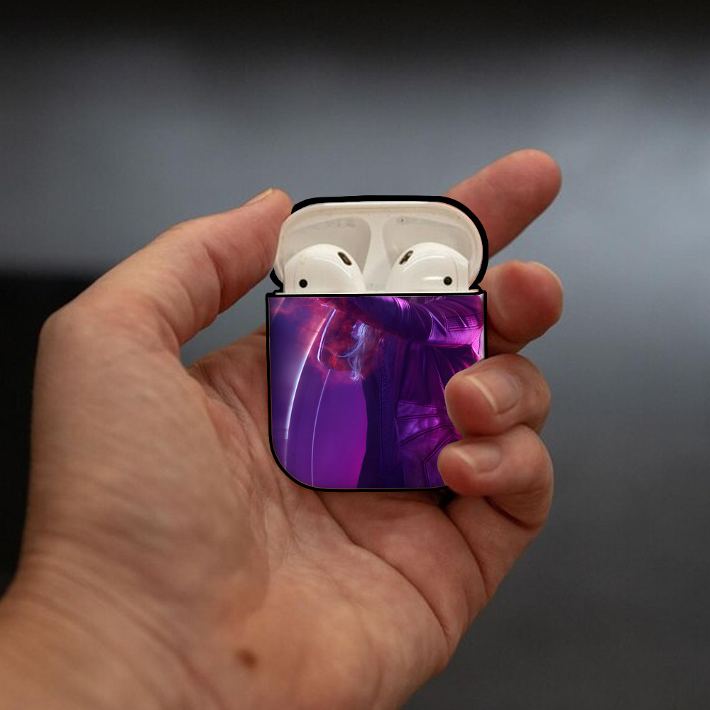 アベンジャーズ The Avengers AirPods 第2世代保護ケース ハードシェル ブラック 耐衝撃・防指紋・カラビナ付き