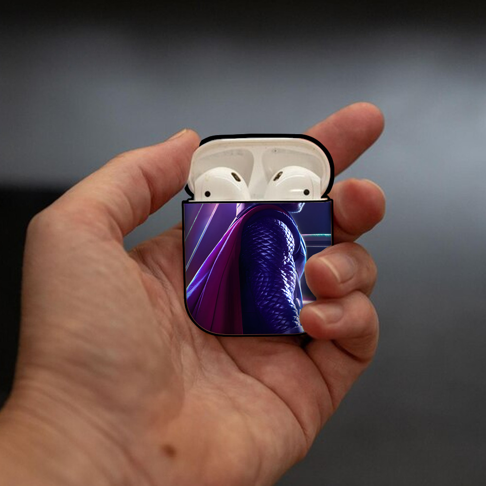 アベンジャーズ The Avengers AirPods 第2世代保護ケース ハードシェル ブラック 耐衝撃・防指紋・カラビナ付き