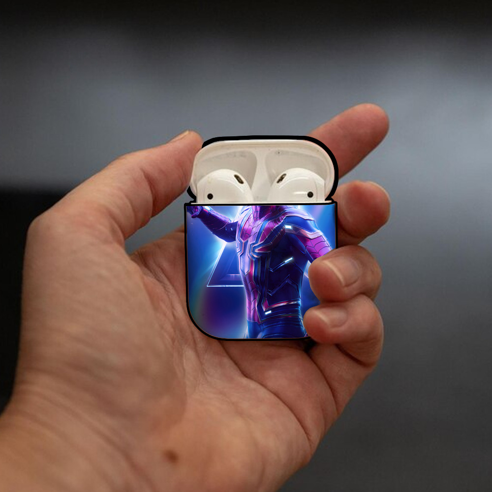 アベンジャーズ The Avengers AirPods 第2世代保護ケース ハードシェル ブラック 耐衝撃・防指紋・カラビナ付き