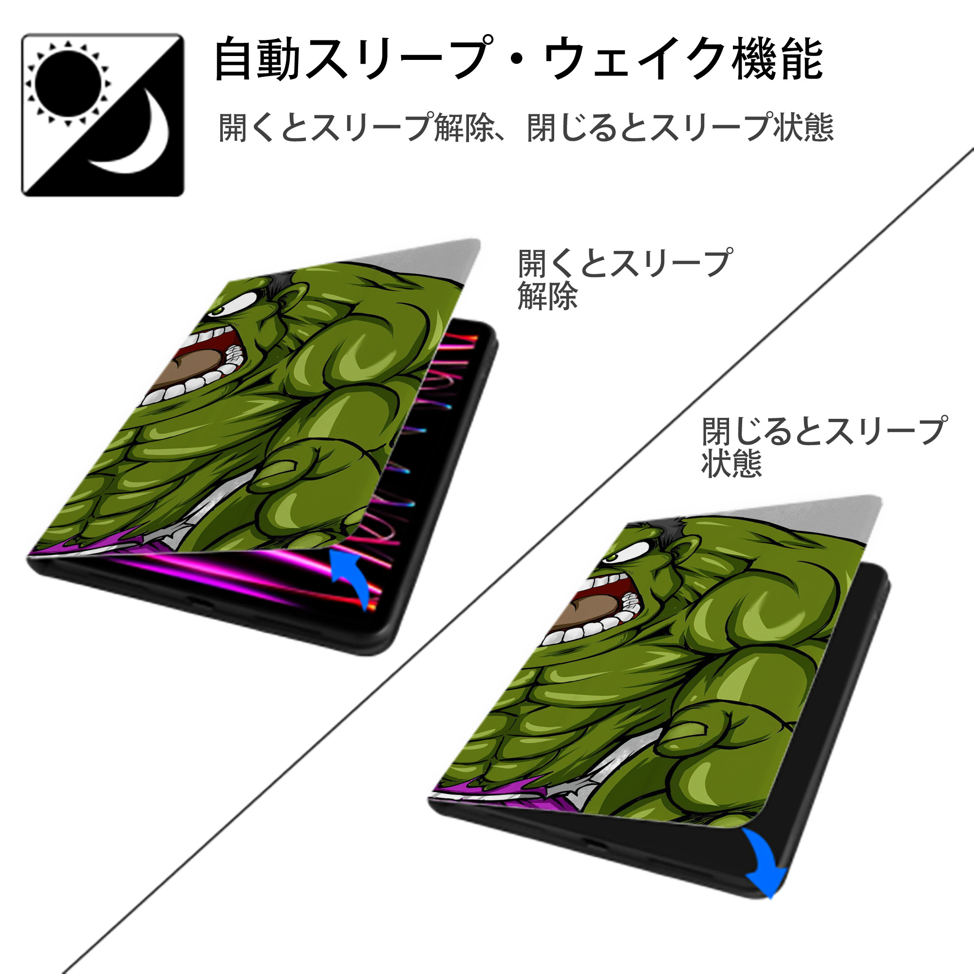 アベンジャーズ The Avengers IPad ケース ブック型 PUレザー TPU 耐衝撃 軽量 薄型 ペン収納なし 全面保護 IPad 各モデル対応