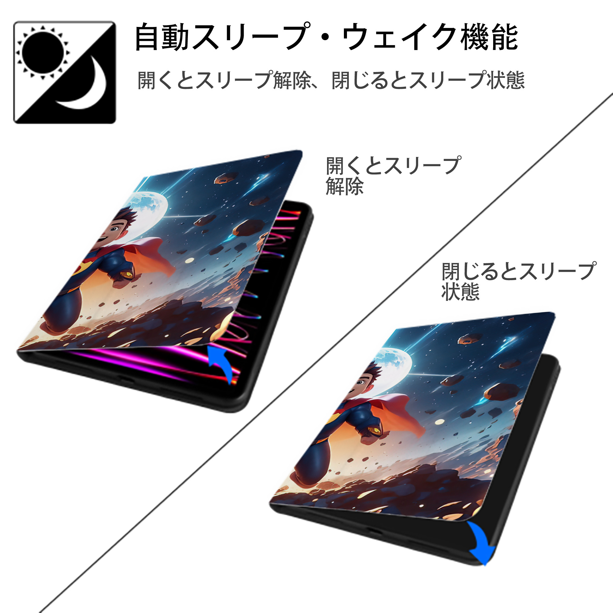 アベンジャーズ The Avengers IPad ケース ブック型 PUレザー TPU 耐衝撃 軽量 薄型 ペン収納なし 全面保護 IPad 各モデル対応