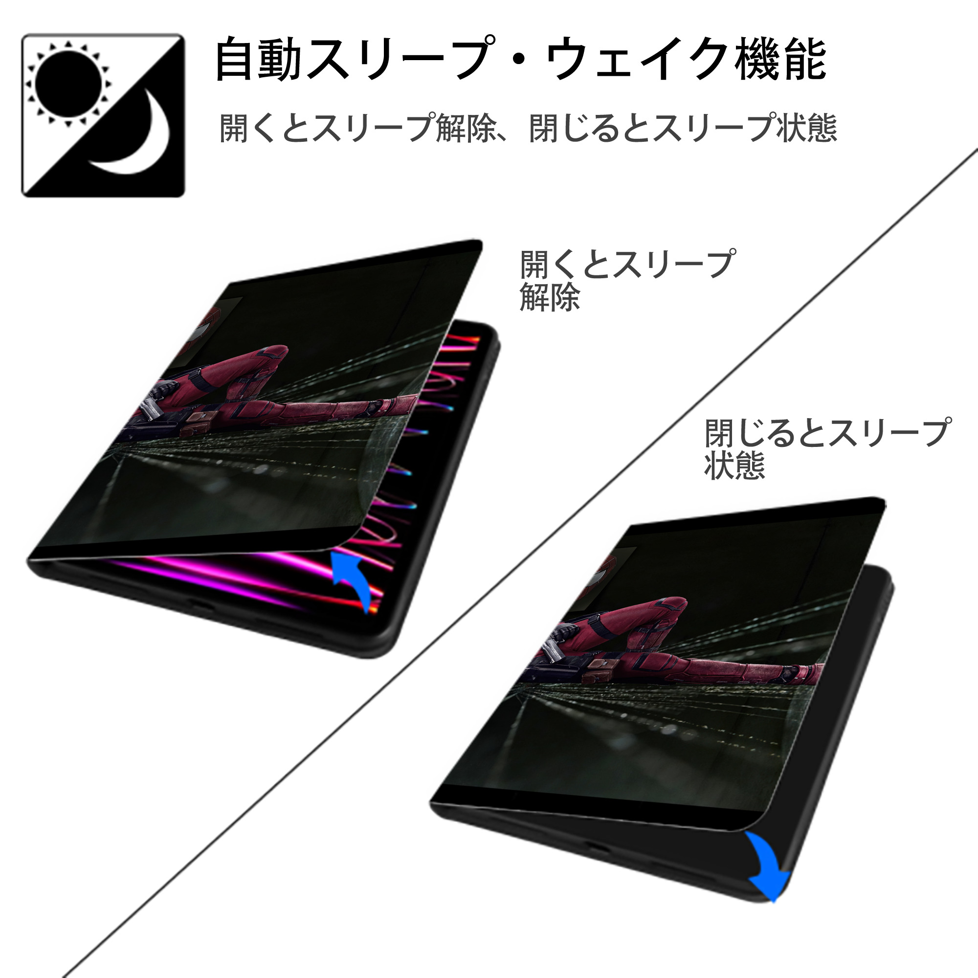 アベンジャーズ The Avengers IPad ケース ブック型 PUレザー TPU 耐衝撃 軽量 薄型 ペン収納なし 全面保護 IPad 各モデル対応