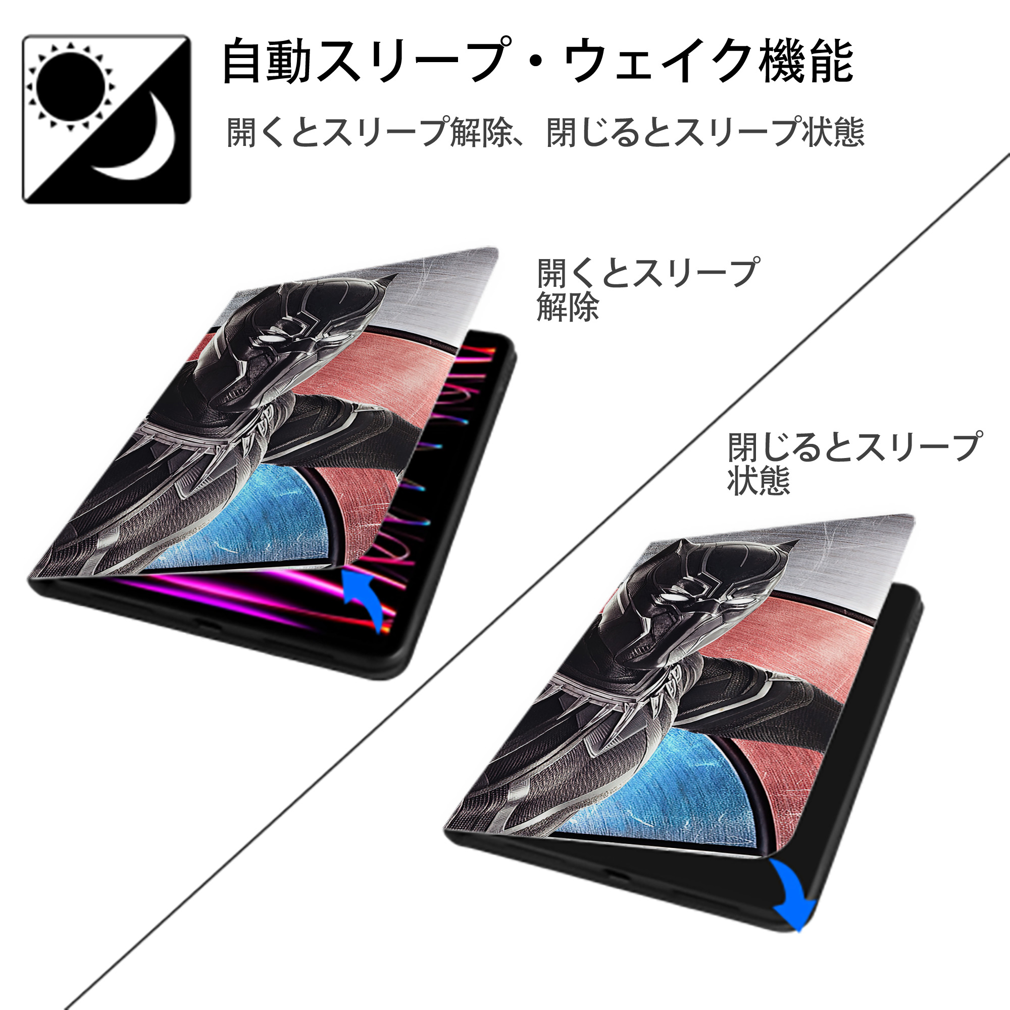 アベンジャーズ The Avengers IPad ケース ブック型 PUレザー TPU 耐衝撃 軽量 薄型 ペン収納なし 全面保護 IPad 各モデル対応
