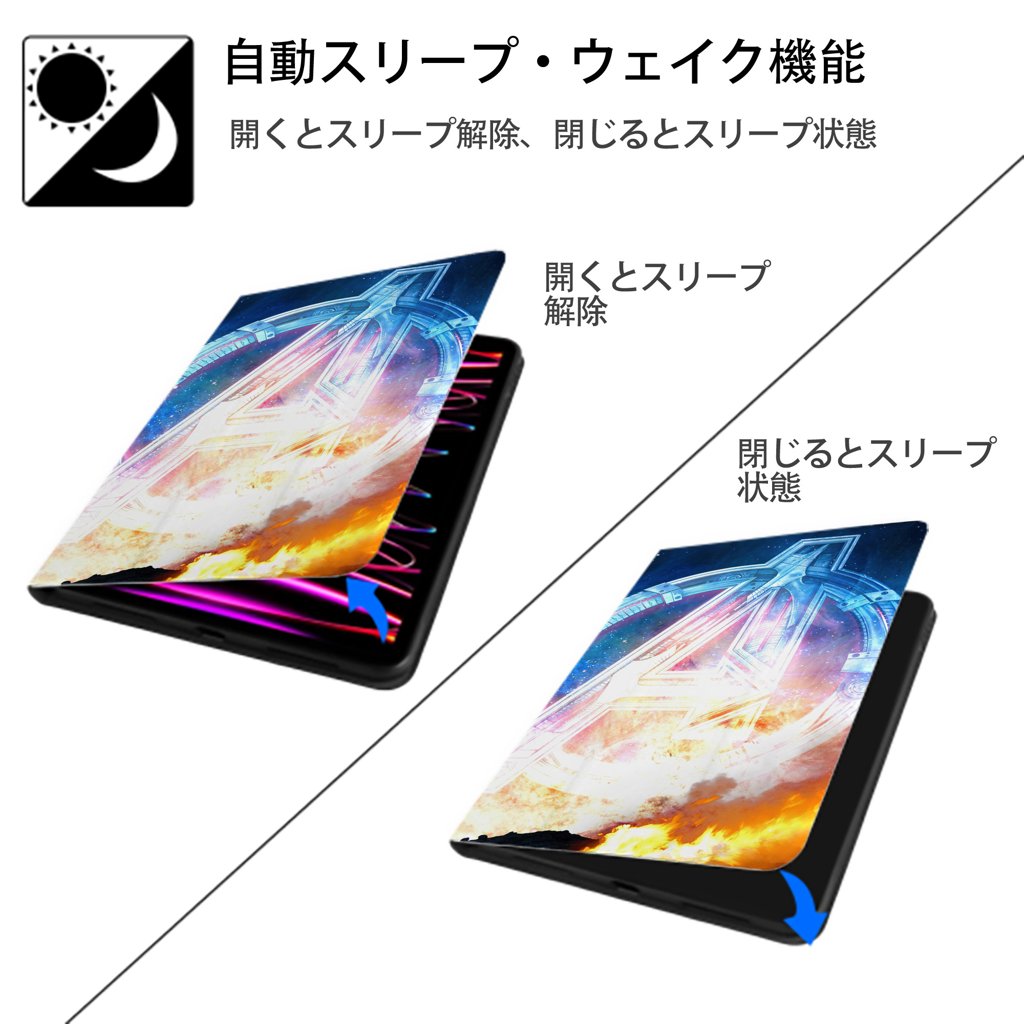 アベンジャーズ The Avengers IPad ケース ブック型 PUレザー TPU 耐衝撃 軽量 薄型 ペン収納なし 全面保護 IPad 各モデル対応