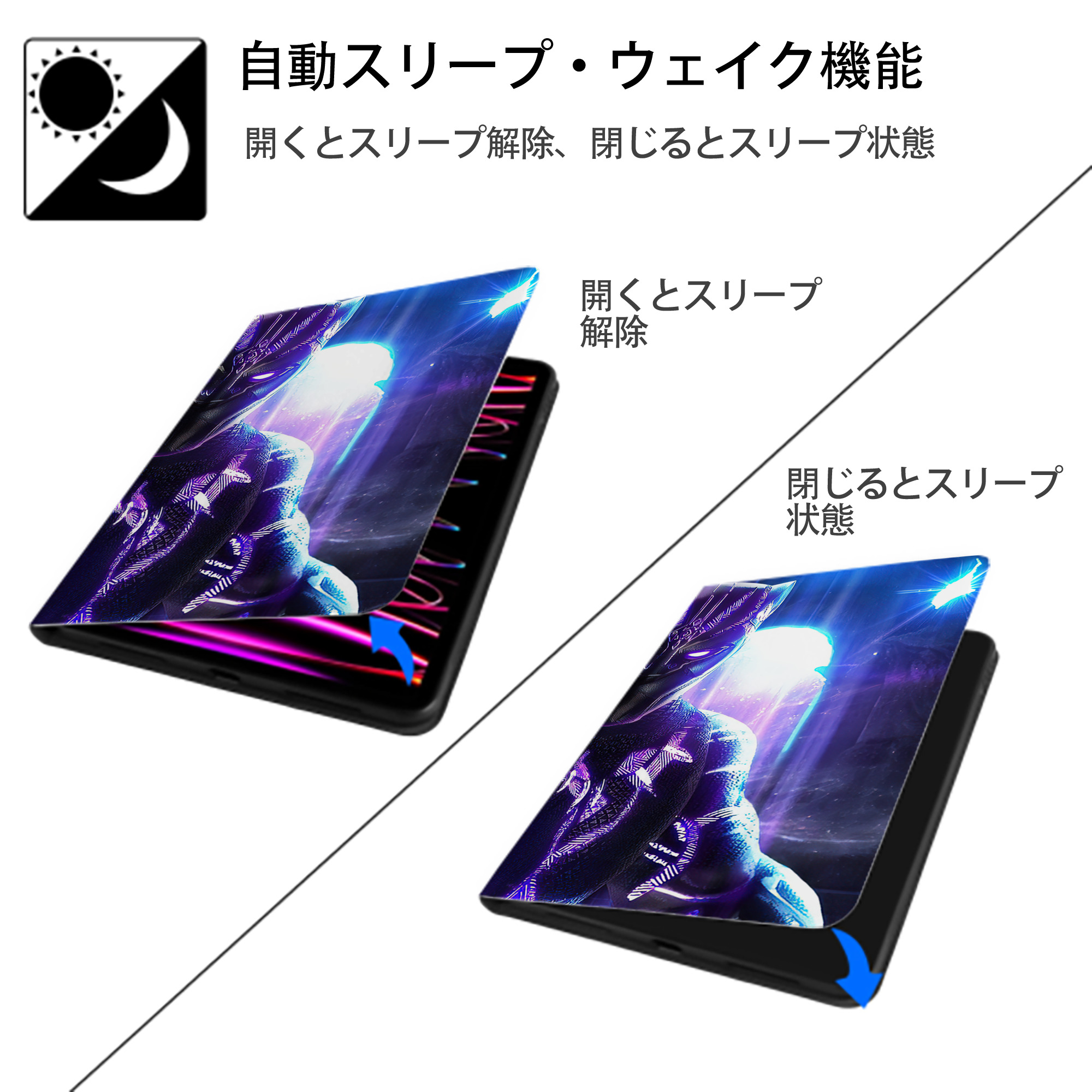 アベンジャーズ The Avengers IPad ケース ブック型 PUレザー TPU 耐衝撃 軽量 薄型 ペン収納なし 全面保護 IPad 各モデル対応