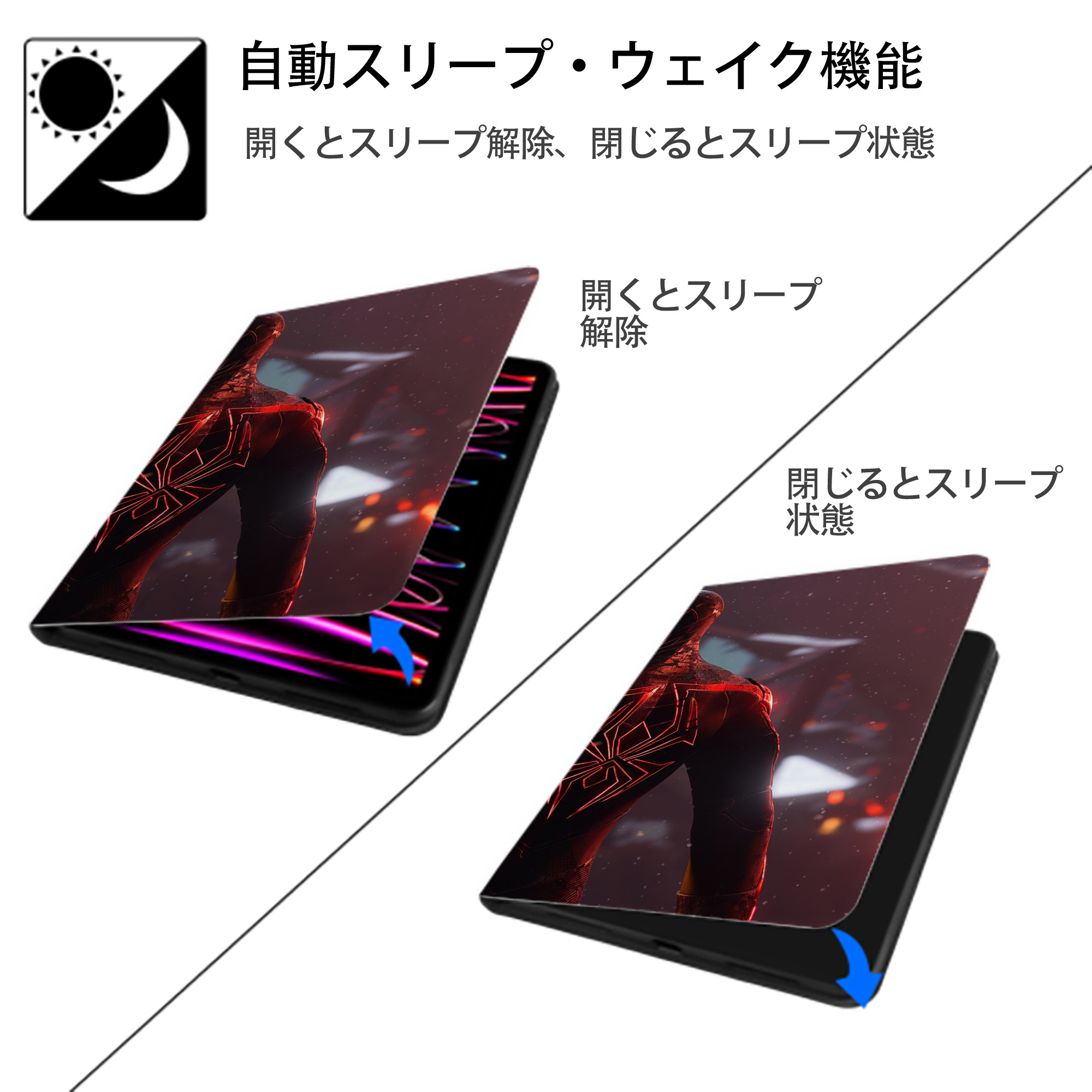 アベンジャーズ The Avengers IPad ケース ブック型 PUレザー TPU 耐衝撃 軽量 薄型 ペン収納なし 全面保護 IPad 各モデル対応