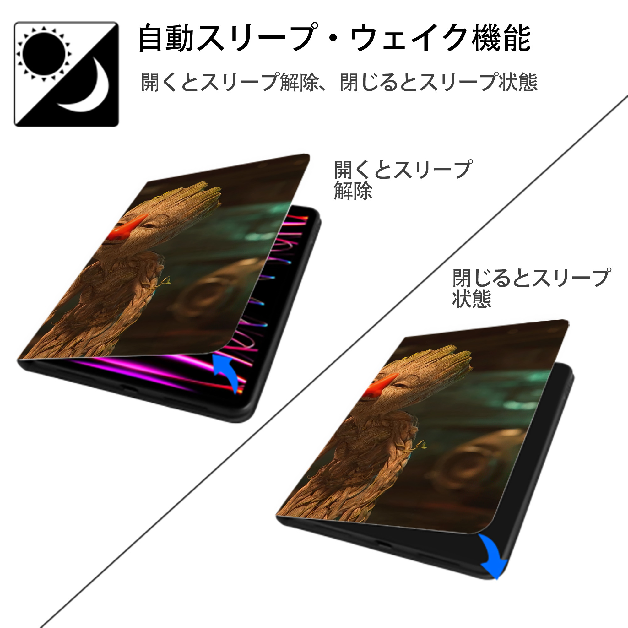 アベンジャーズ The Avengers IPad ケース ブック型 PUレザー TPU 耐衝撃 軽量 薄型 ペン収納なし 全面保護 IPad 各モデル対応