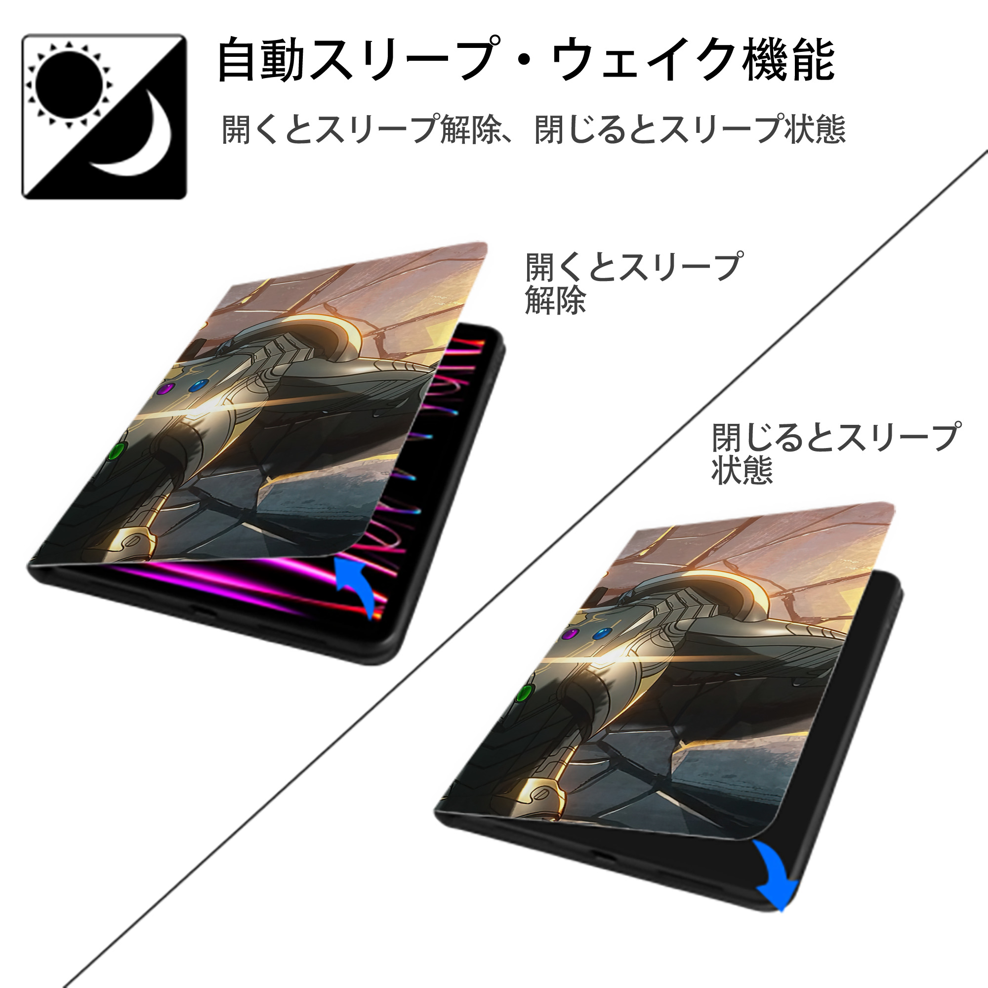 アベンジャーズ The Avengers IPad ケース ブック型 PUレザー TPU 耐衝撃 軽量 薄型 ペン収納なし 全面保護 IPad 各モデル対応