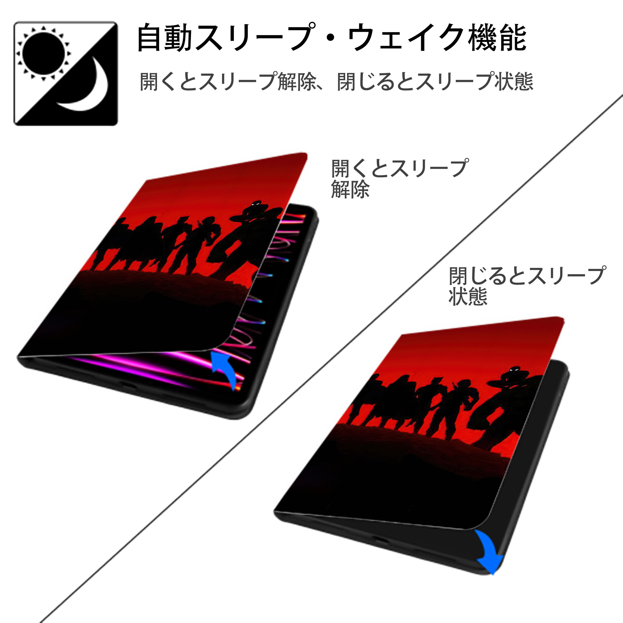 アベンジャーズ The Avengers IPad ケース ブック型 PUレザー TPU 耐衝撃 軽量 薄型 ペン収納なし 全面保護 IPad 各モデル対応