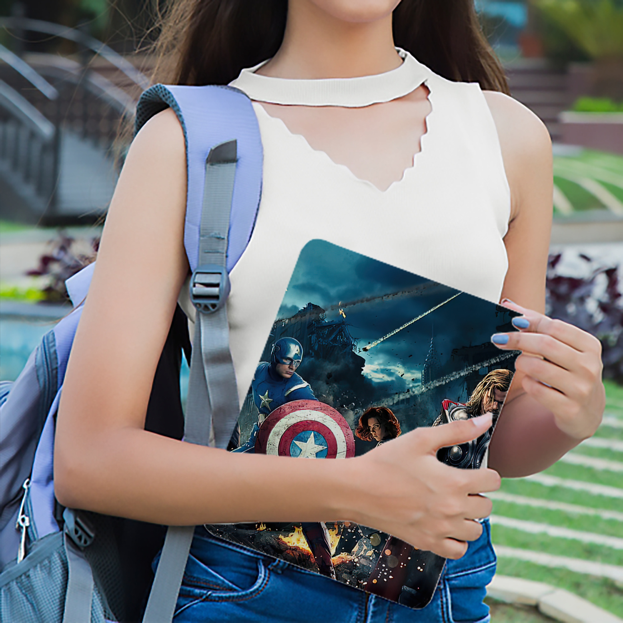 アベンジャーズ The Avengers IPad ケース ブック型 PUレザー TPU 耐衝撃 軽量 薄型 ペン収納なし 全面保護 IPad 各モデル対応