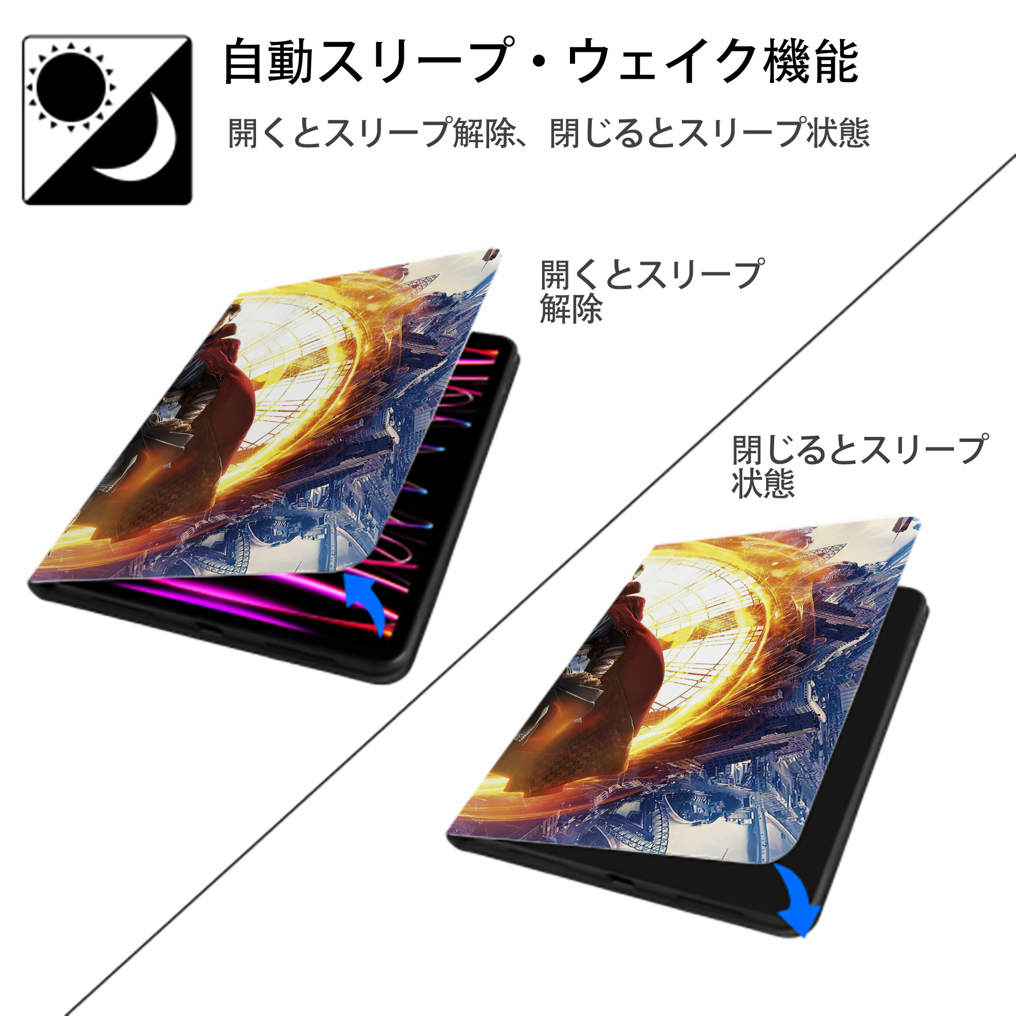 アベンジャーズ The Avengers IPad ケース ブック型 PUレザー TPU 耐衝撃 軽量 薄型 ペン収納なし 全面保護 IPad 各モデル対応