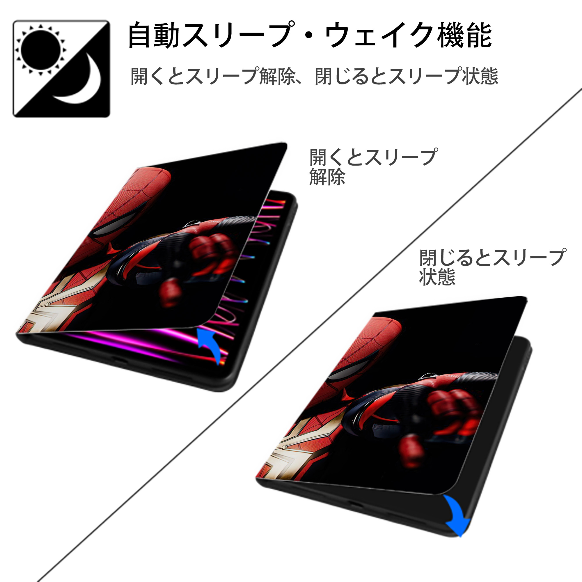 アベンジャーズ The Avengers IPad ケース ブック型 PUレザー TPU 耐衝撃 軽量 薄型 ペン収納なし 全面保護 IPad 各モデル対応