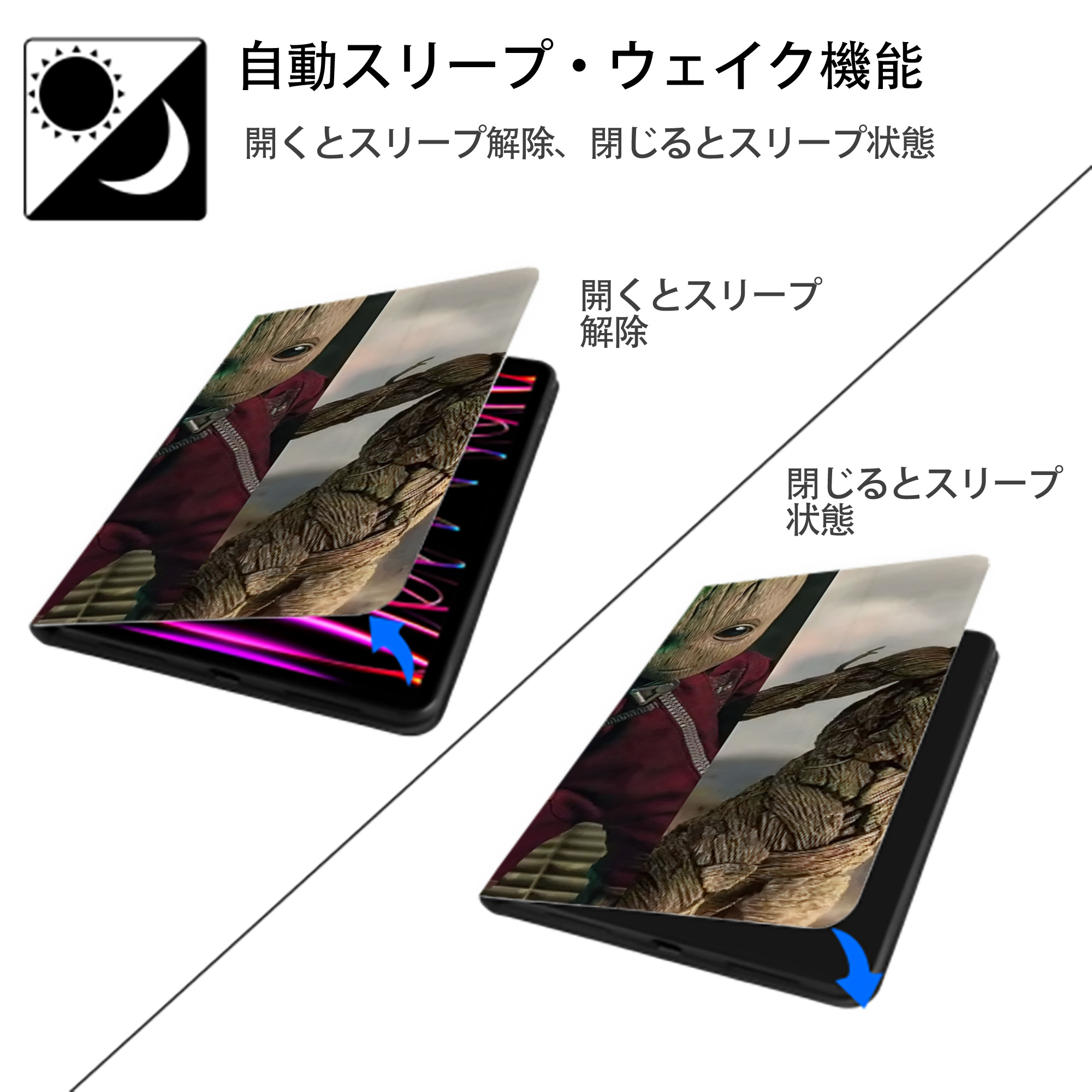 アベンジャーズ The Avengers IPad ケース ブック型 PUレザー TPU 耐衝撃 軽量 薄型 ペン収納なし 全面保護 IPad 各モデル対応
