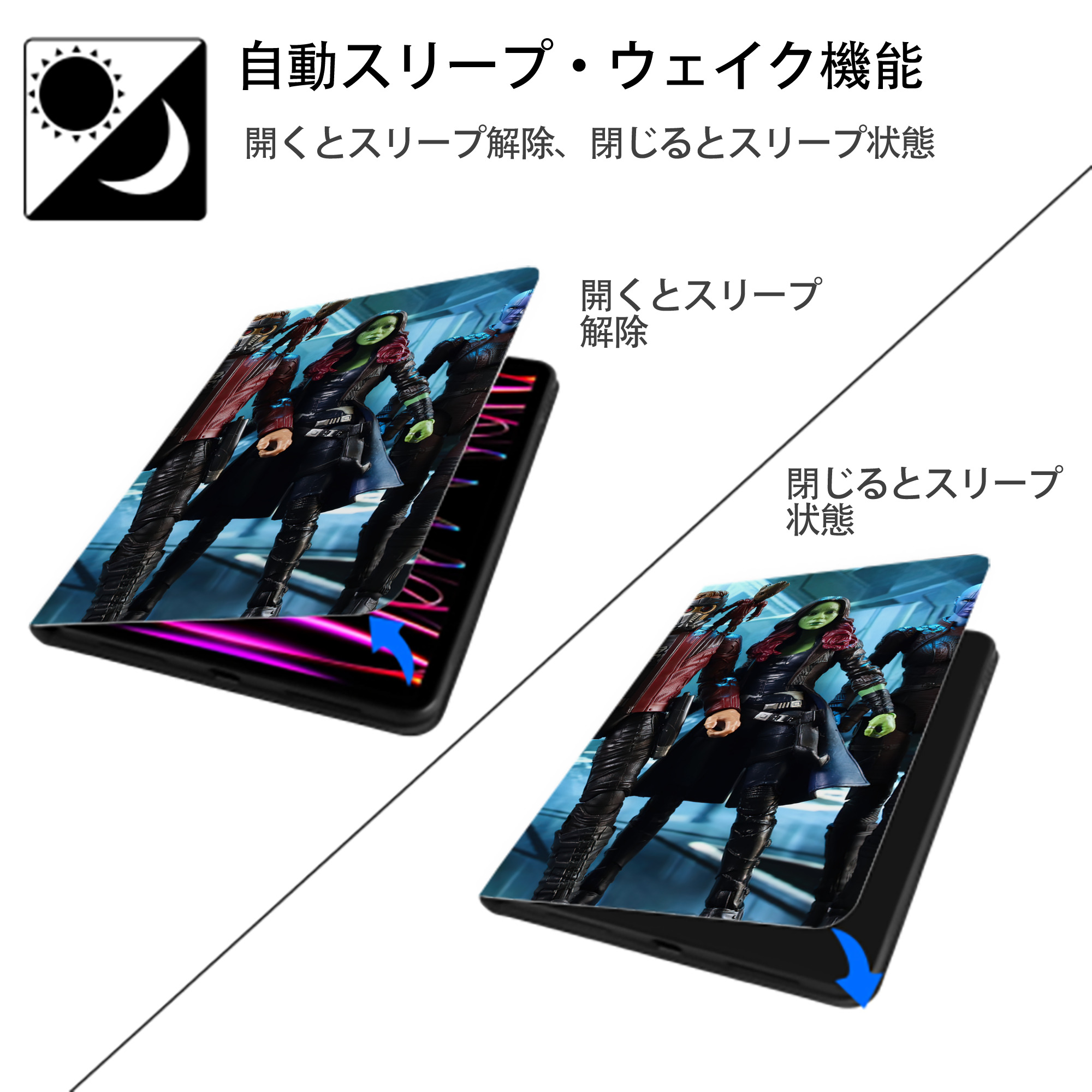 アベンジャーズ The Avengers IPad ケース ブック型 PUレザー TPU 耐衝撃 軽量 薄型 ペン収納なし 全面保護 IPad 各モデル対応