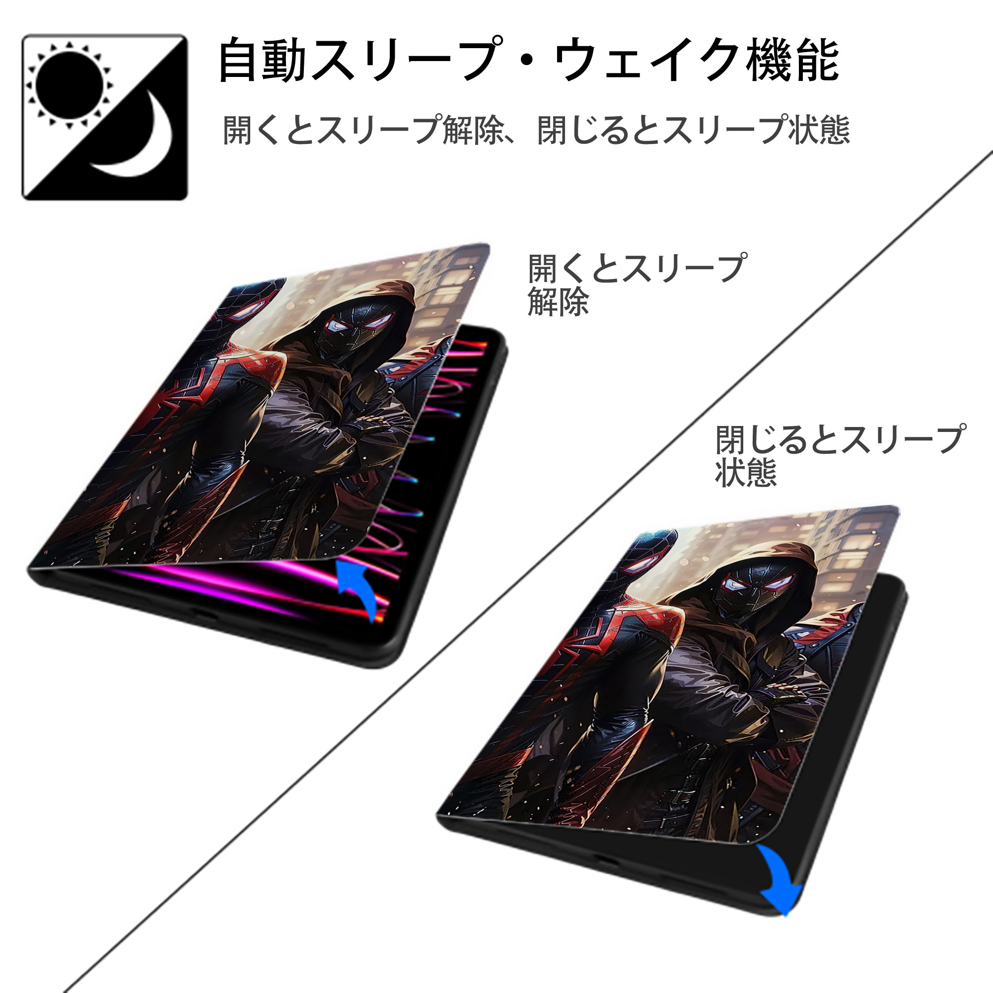 アベンジャーズ The Avengers IPad ケース ブック型 PUレザー TPU 耐衝撃 軽量 薄型 ペン収納なし 全面保護 IPad 各モデル対応