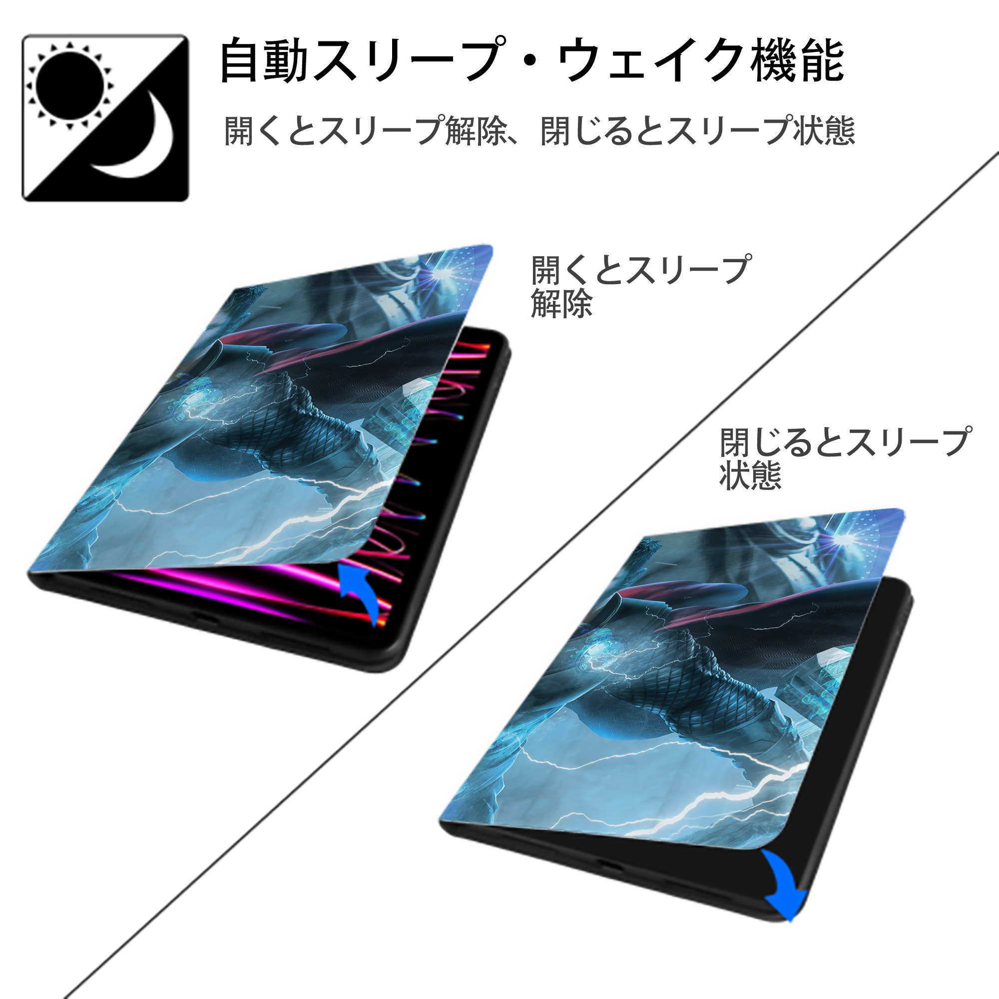 アベンジャーズ The Avengers IPad ケース ブック型 PUレザー TPU 耐衝撃 軽量 薄型 ペン収納なし 全面保護 IPad 各モデル対応