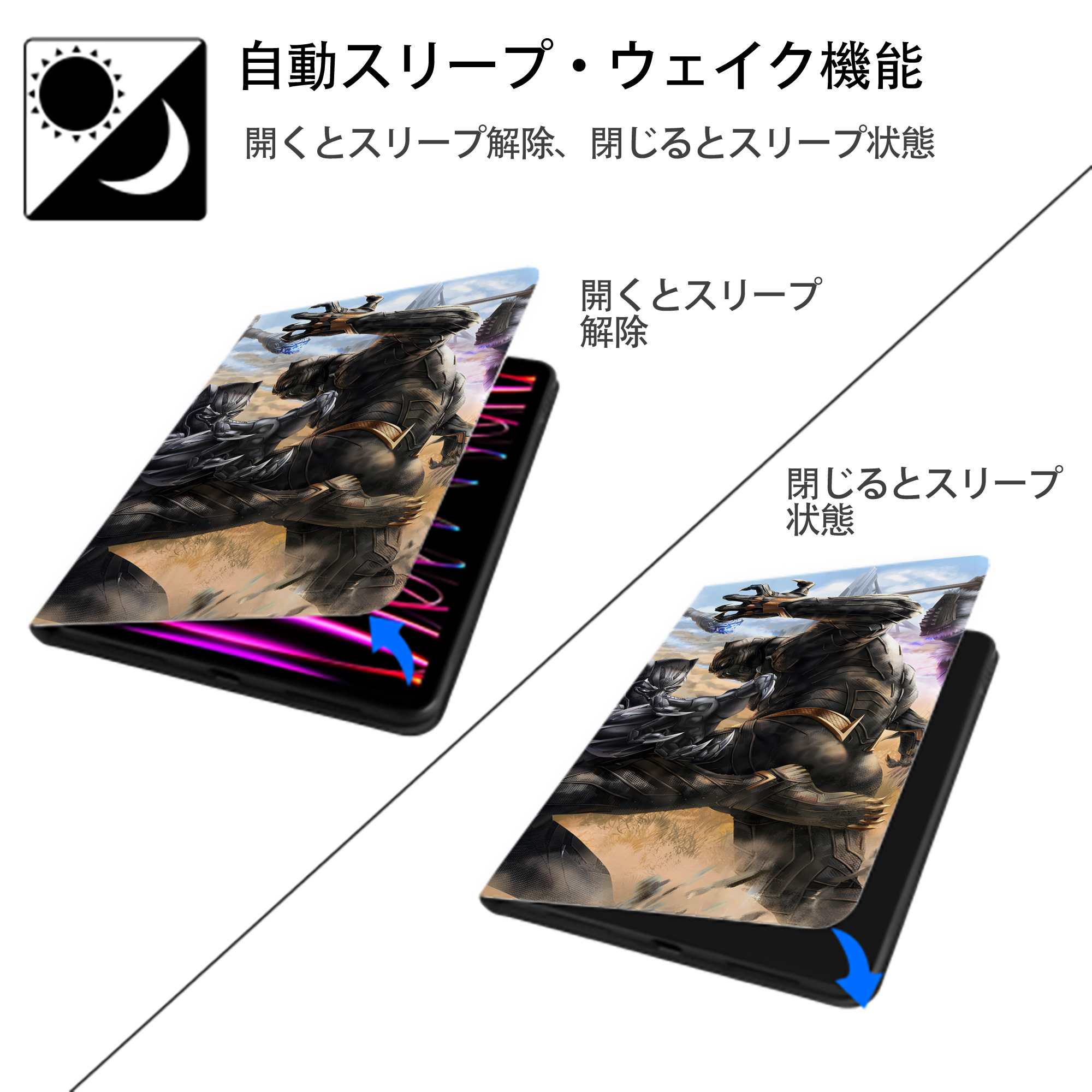 アベンジャーズ The Avengers IPad ケース ブック型 PUレザー TPU 耐衝撃 軽量 薄型 ペン収納なし 全面保護 IPad 各モデル対応