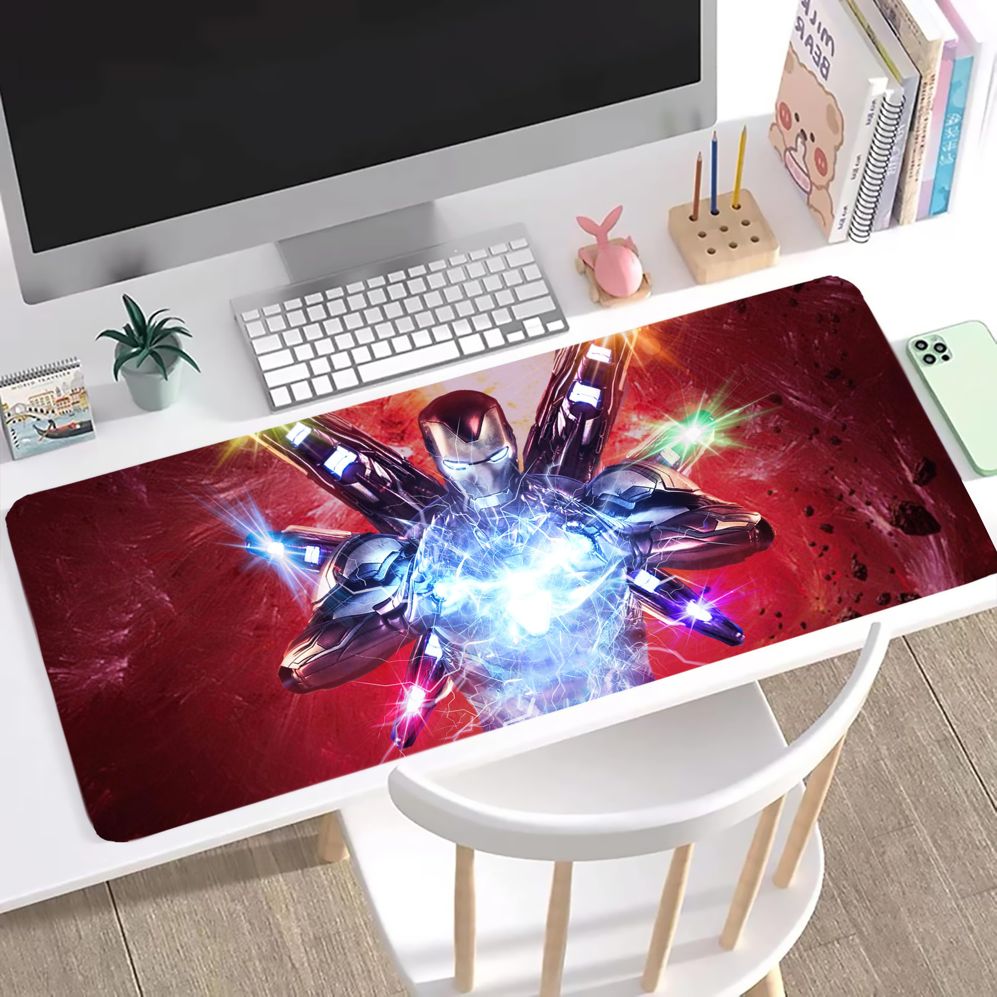 （画像用） アベンジャーズ The Avengers ステッチ加工 大判デスクマット／滑り止めマウスパッド