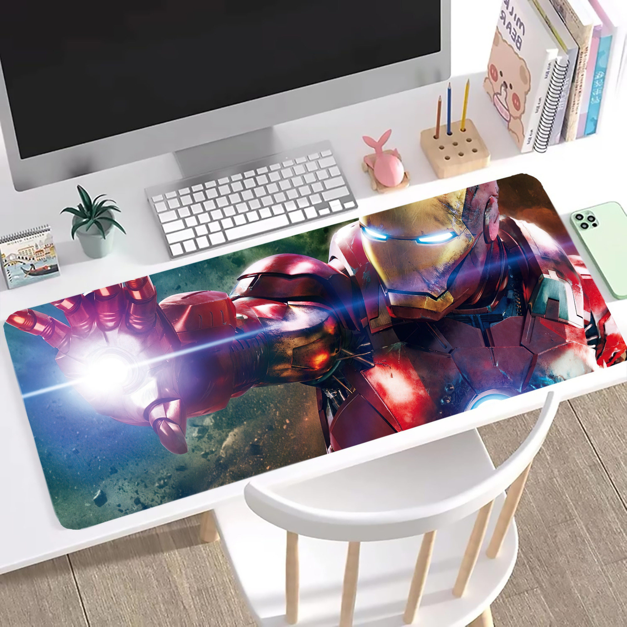 （画像用） アベンジャーズ The Avengers ステッチ加工 大判デスクマット／滑り止めマウスパッド