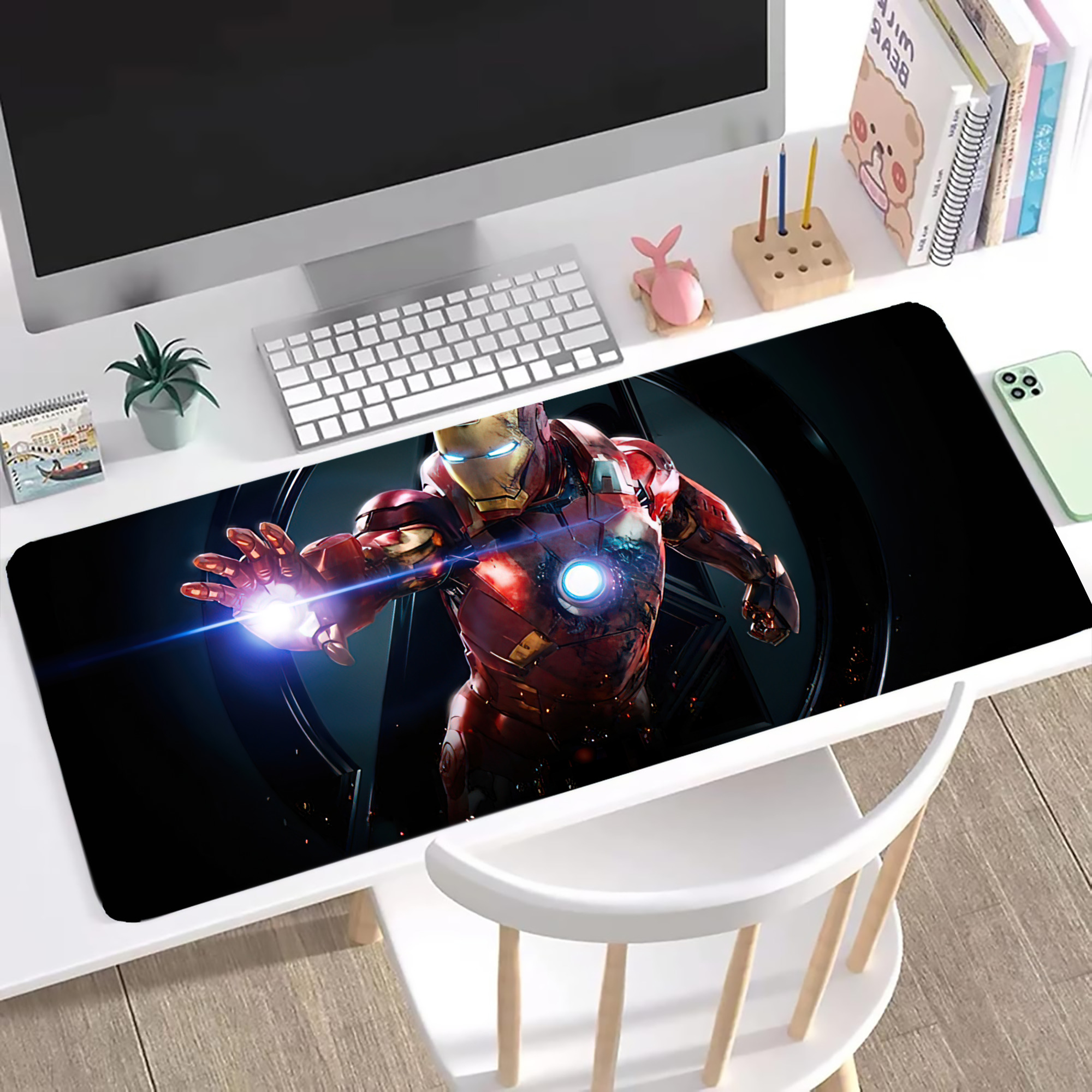 （画像用） アベンジャーズ The Avengers ステッチ加工 大判デスクマット／滑り止めマウスパッド