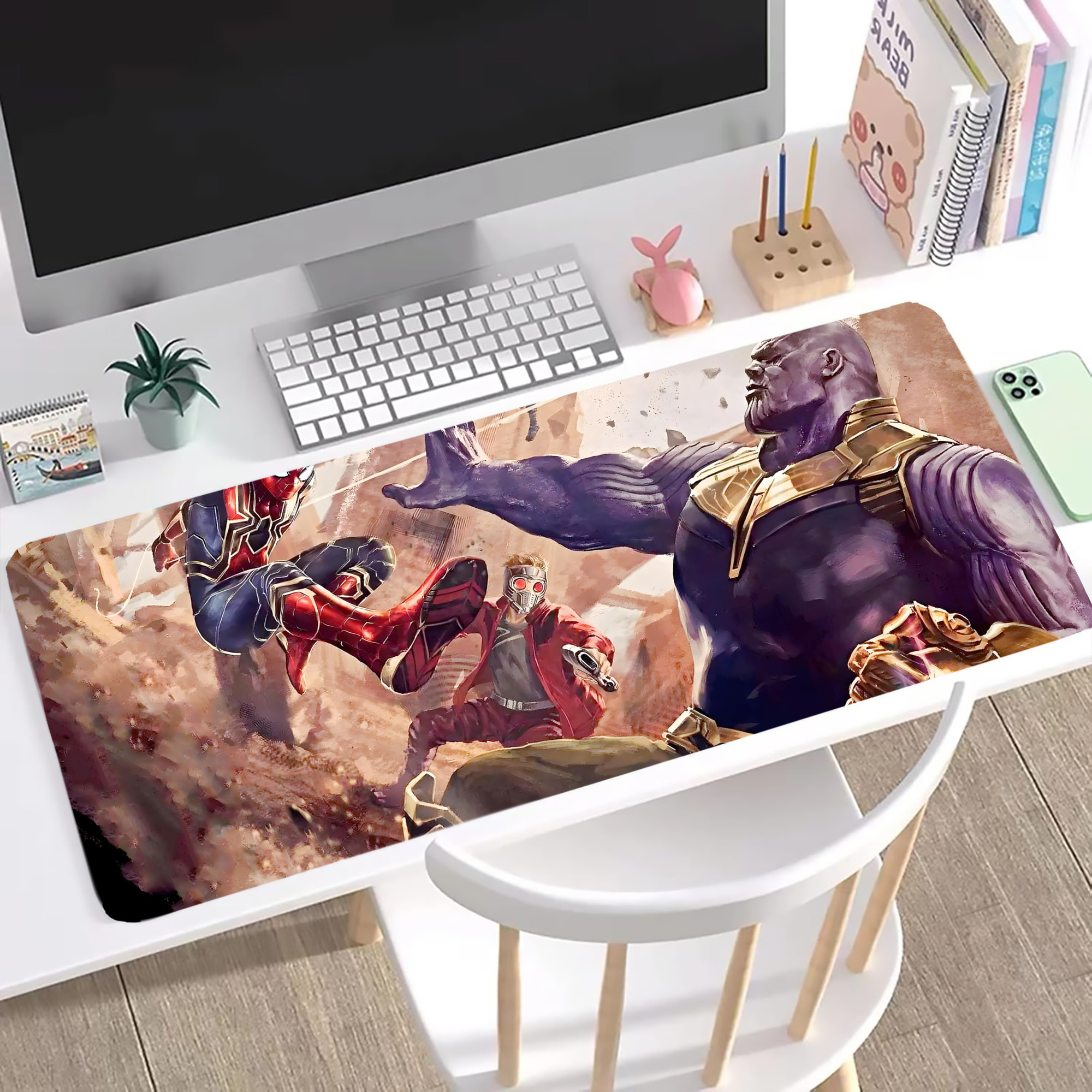 （画像用） アベンジャーズ The Avengers ステッチ加工 大判デスクマット／滑り止めマウスパッド