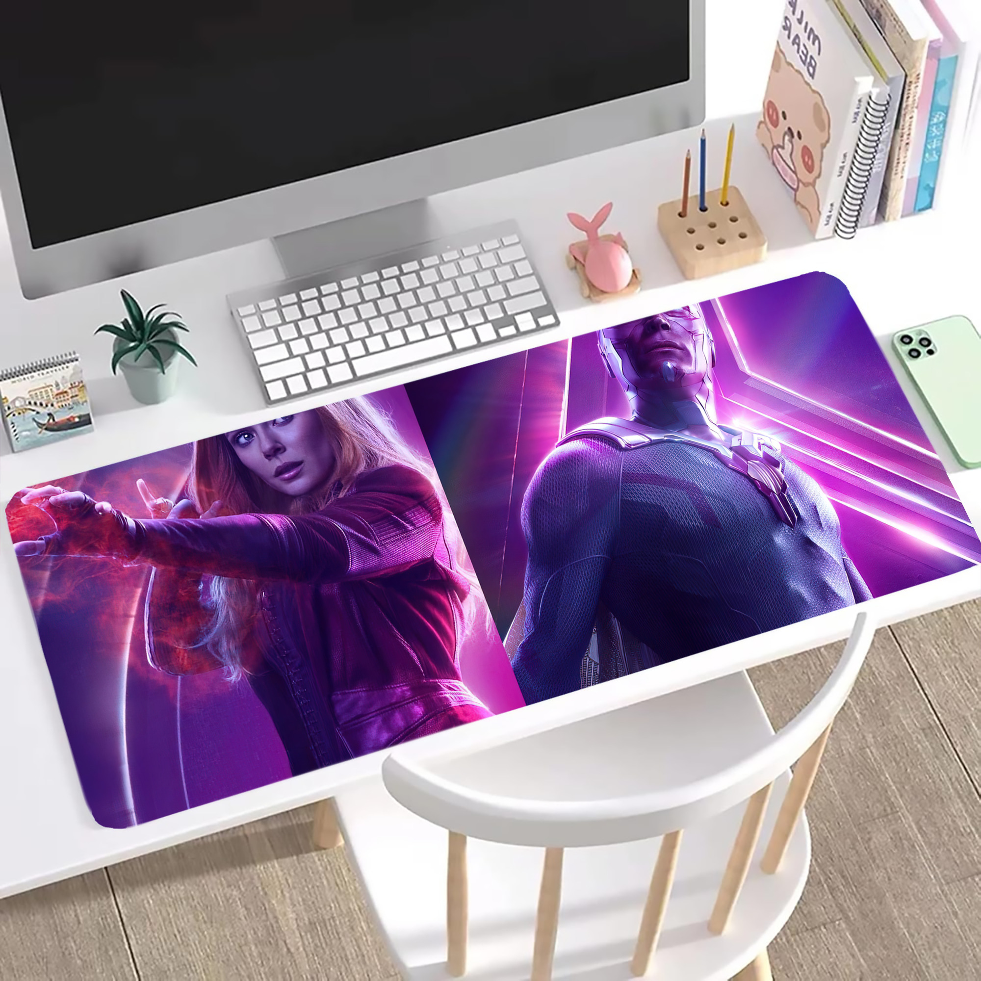 （画像用） アベンジャーズ The Avengers ステッチ加工 大判デスクマット／滑り止めマウスパッド