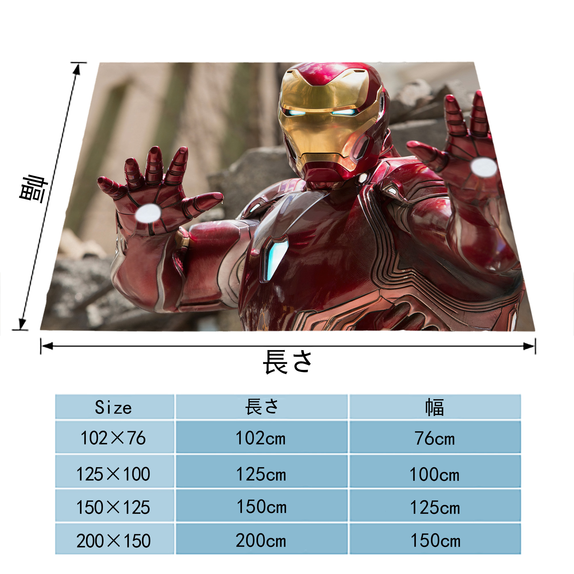 アベンジャーズ The Avengers フランネルブランケット・多サイズ対応（横型）