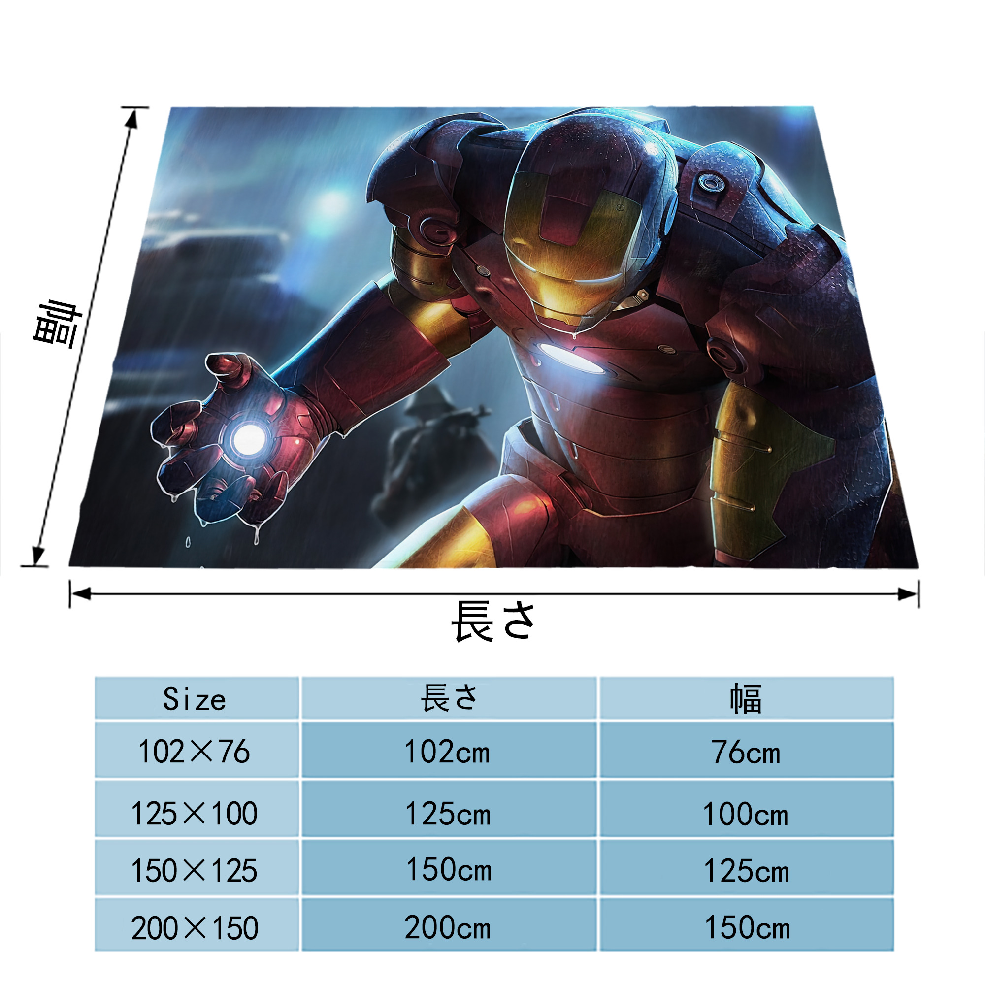 アベンジャーズ The Avengers フランネルブランケット・多サイズ対応（横型）