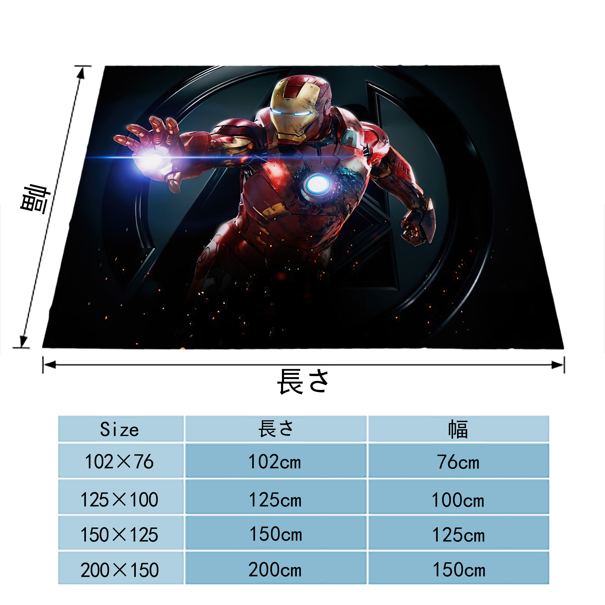 アベンジャーズ The Avengers フランネルブランケット・多サイズ対応（横型）