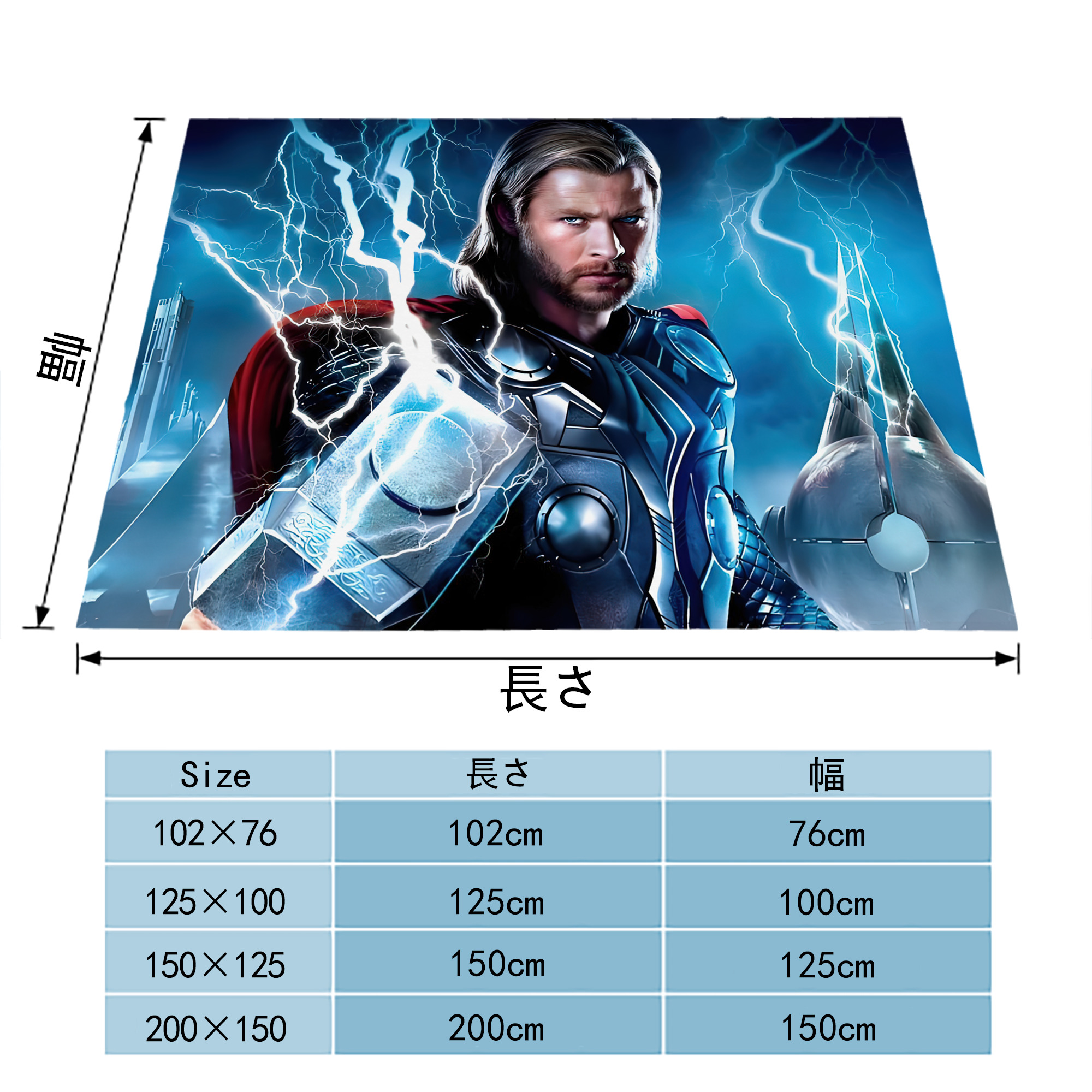 アベンジャーズ The Avengers フランネルブランケット・多サイズ対応（横型）