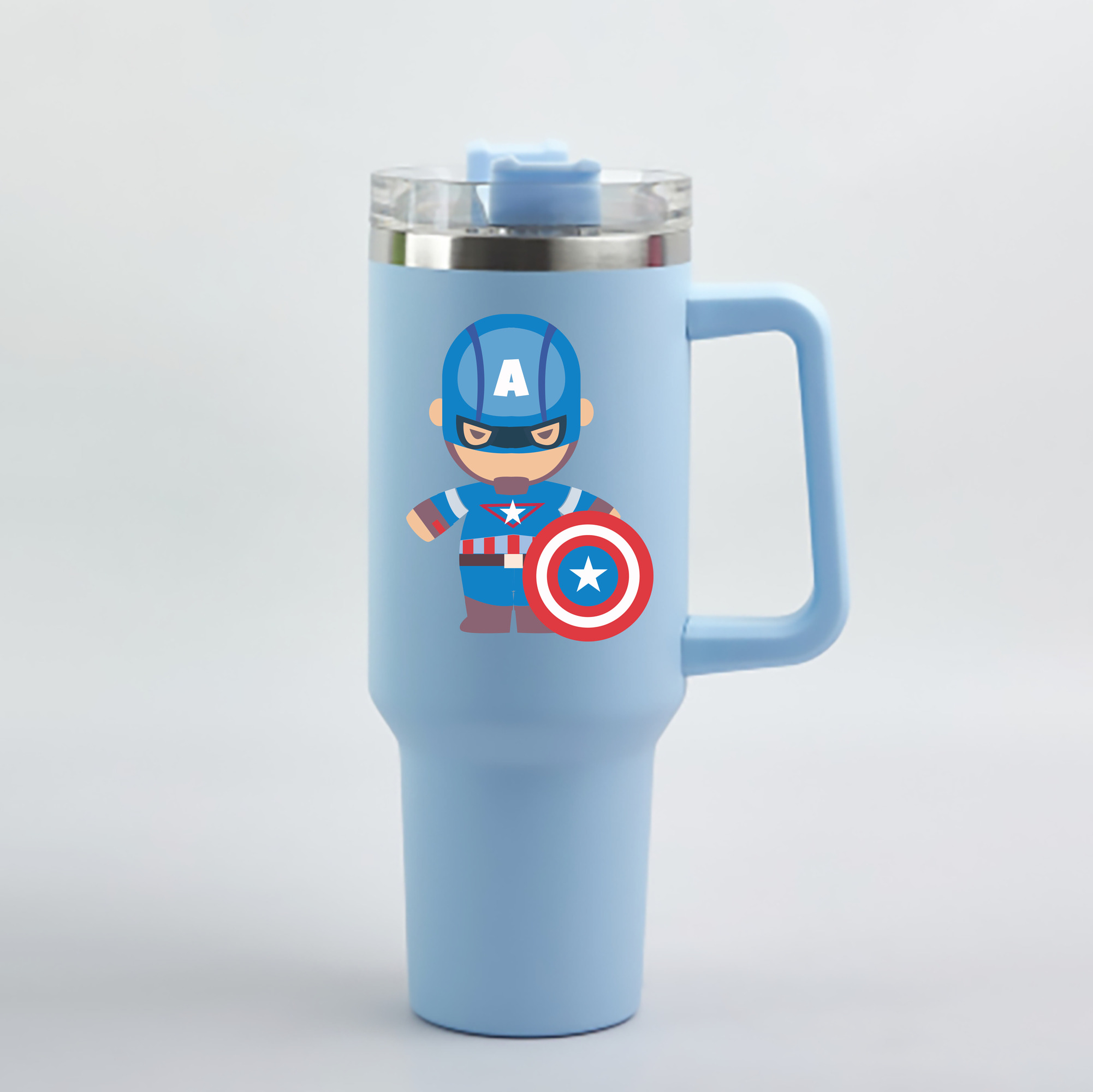 （画像用） アベンジャーズ The Avengers 1200mL車用タンブラー - クリスタルステッカー（プラスチックストロー付き）