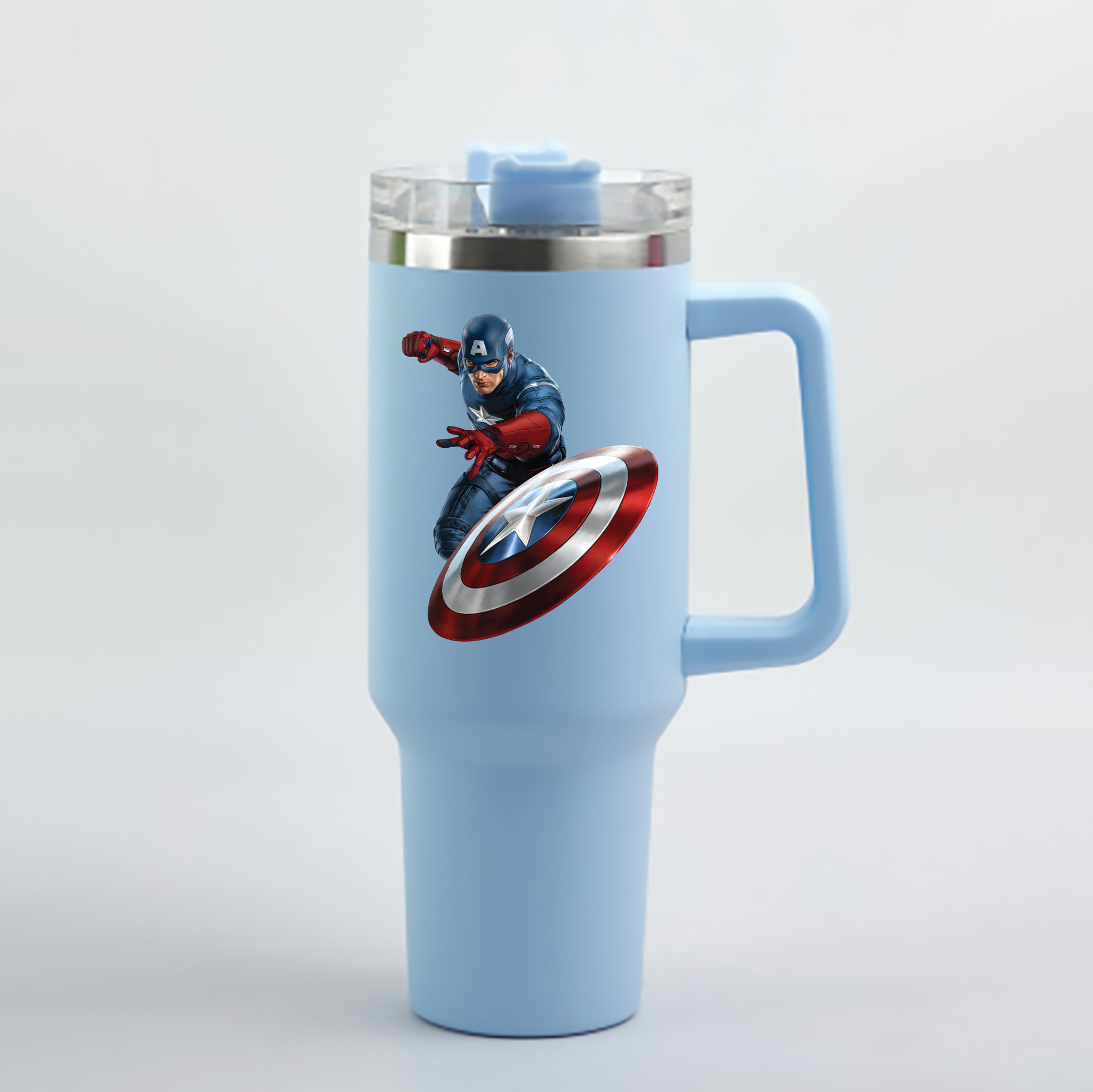 （画像用） アベンジャーズ The Avengers 1200mL車用タンブラー - クリスタルステッカー（プラスチックストロー付き）