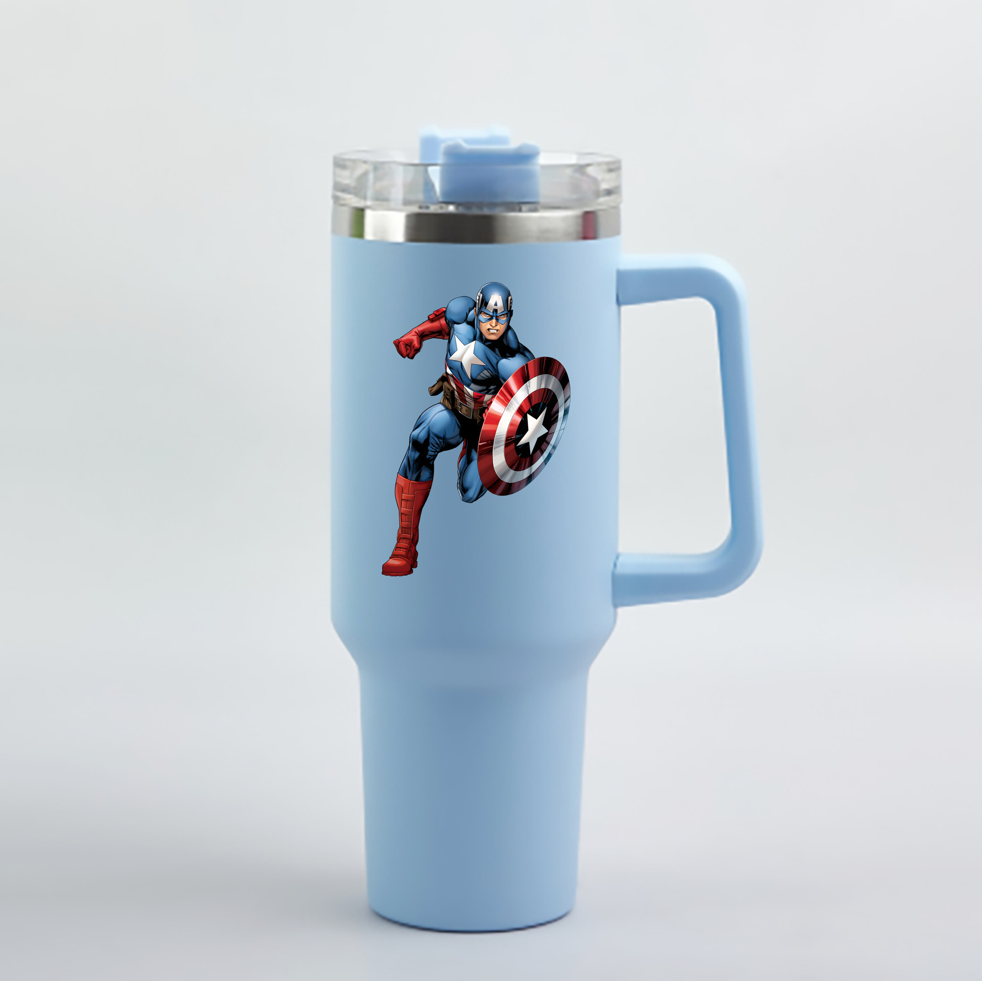 （画像用） アベンジャーズ The Avengers 1200mL車用タンブラー - クリスタルステッカー（プラスチックストロー付き）