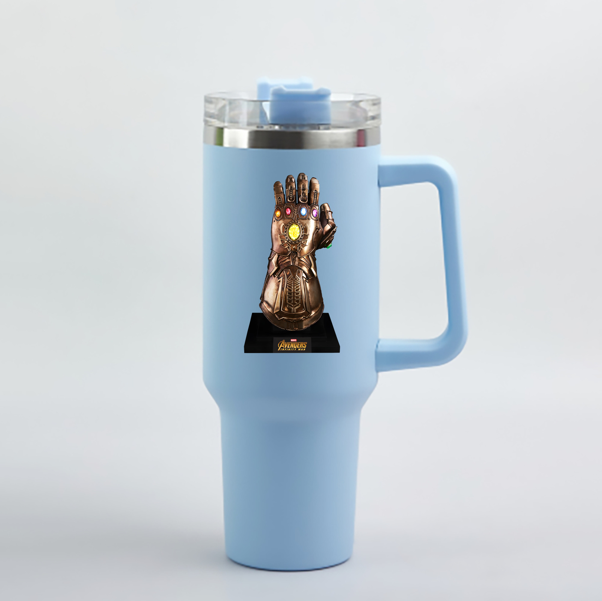 （画像用） アベンジャーズ The Avengers 1200mL車用タンブラー - クリスタルステッカー（プラスチックストロー付き）