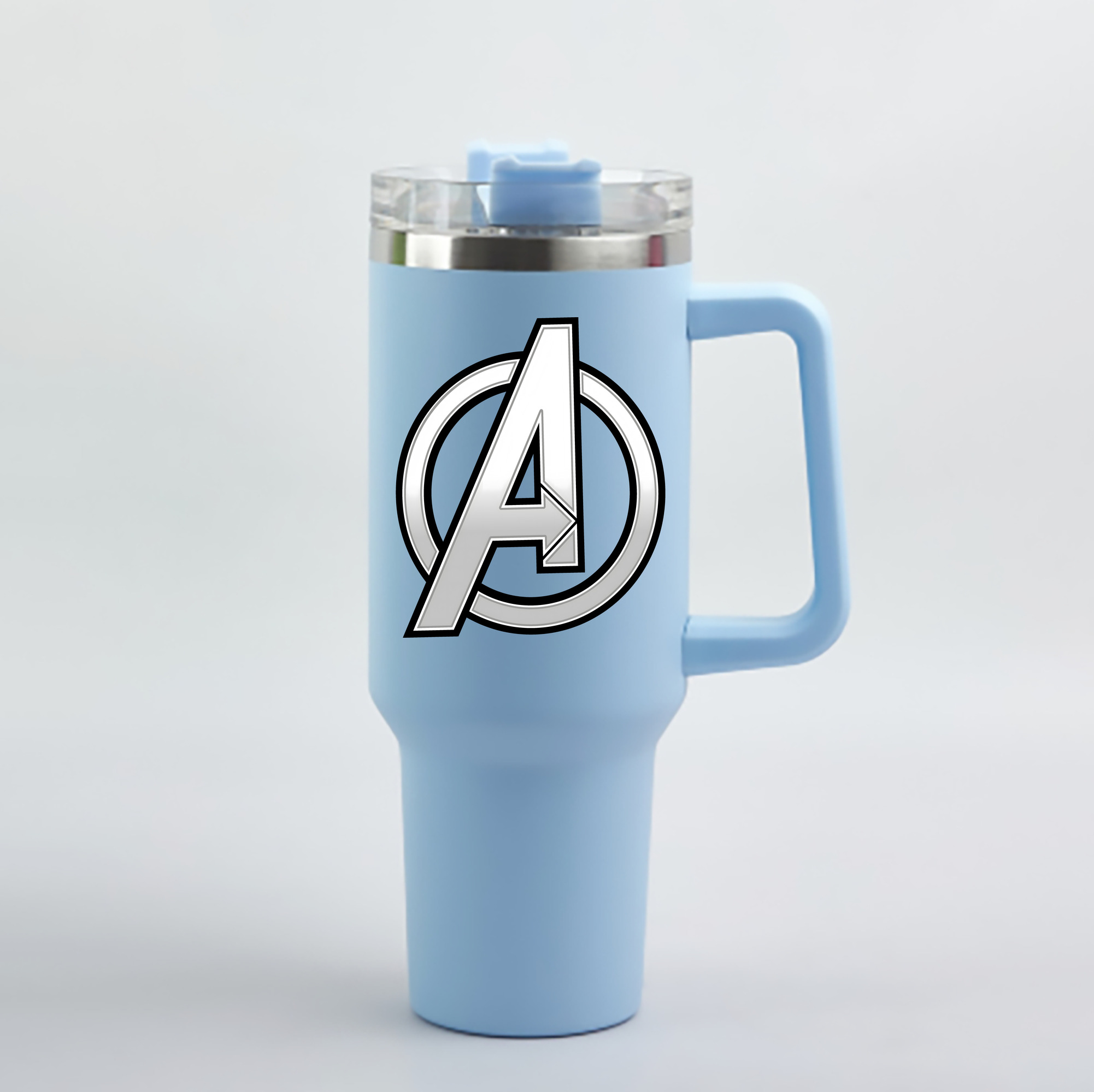 （画像用） アベンジャーズ The Avengers 1200mL車用タンブラー - クリスタルステッカー（プラスチックストロー付き）