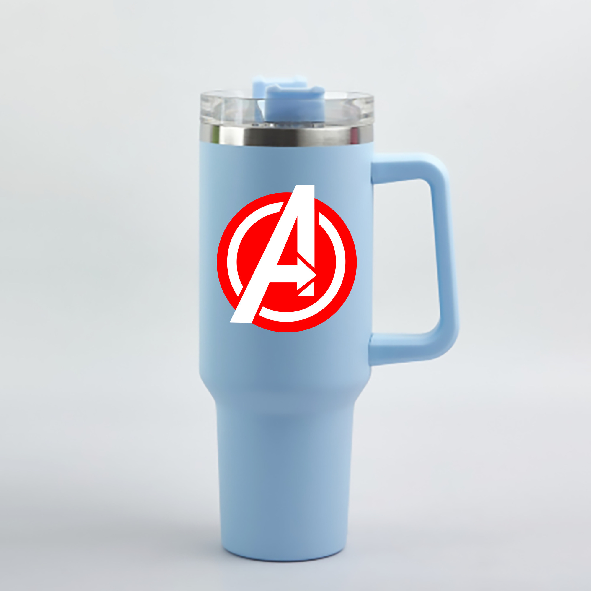 （画像用） アベンジャーズ The Avengers 1200mL車用タンブラー - クリスタルステッカー（プラスチックストロー付き）
