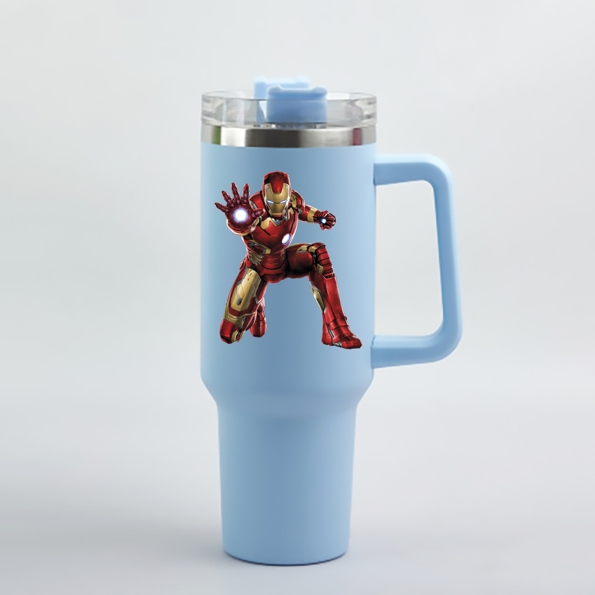 （画像用） アベンジャーズ The Avengers 1200mL車用タンブラー - クリスタルステッカー（プラスチックストロー付き）