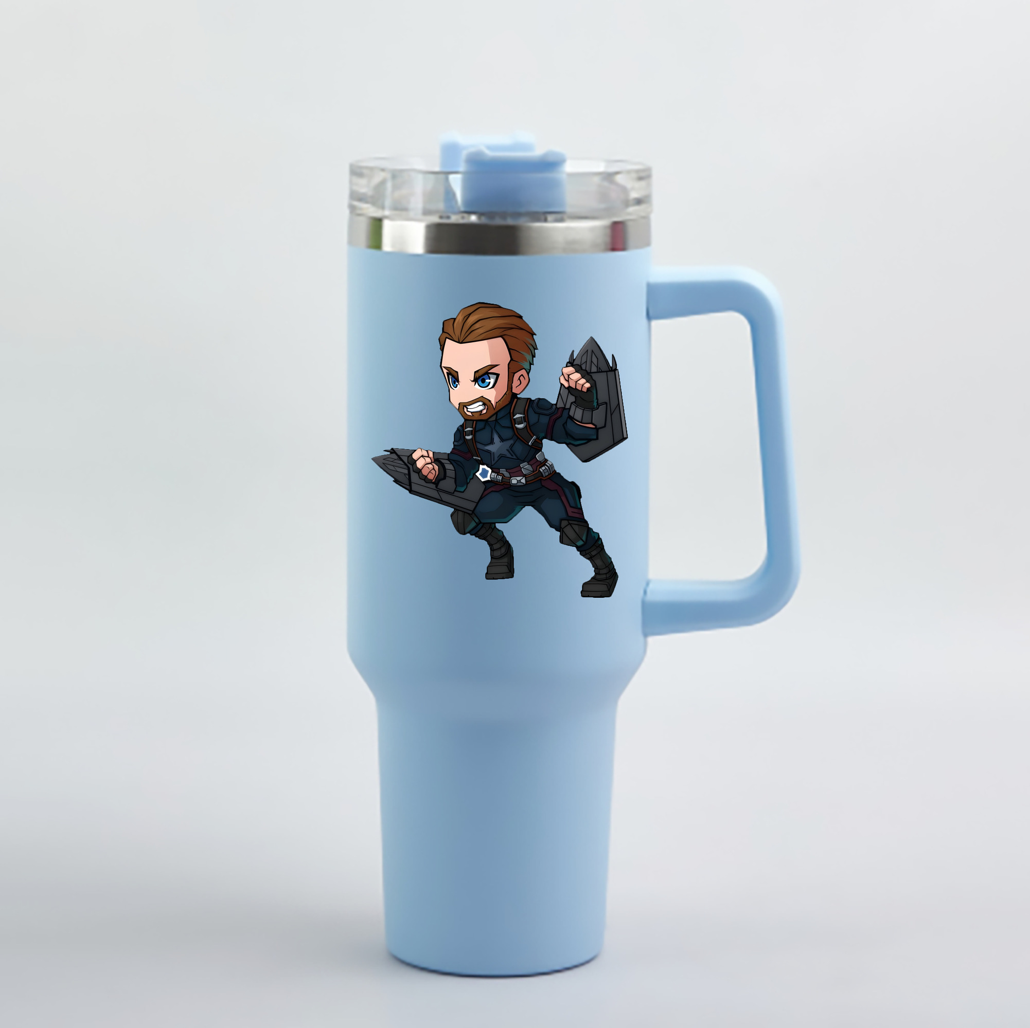 （画像用） アベンジャーズ The Avengers 1200mL車用タンブラー - クリスタルステッカー（プラスチックストロー付き）