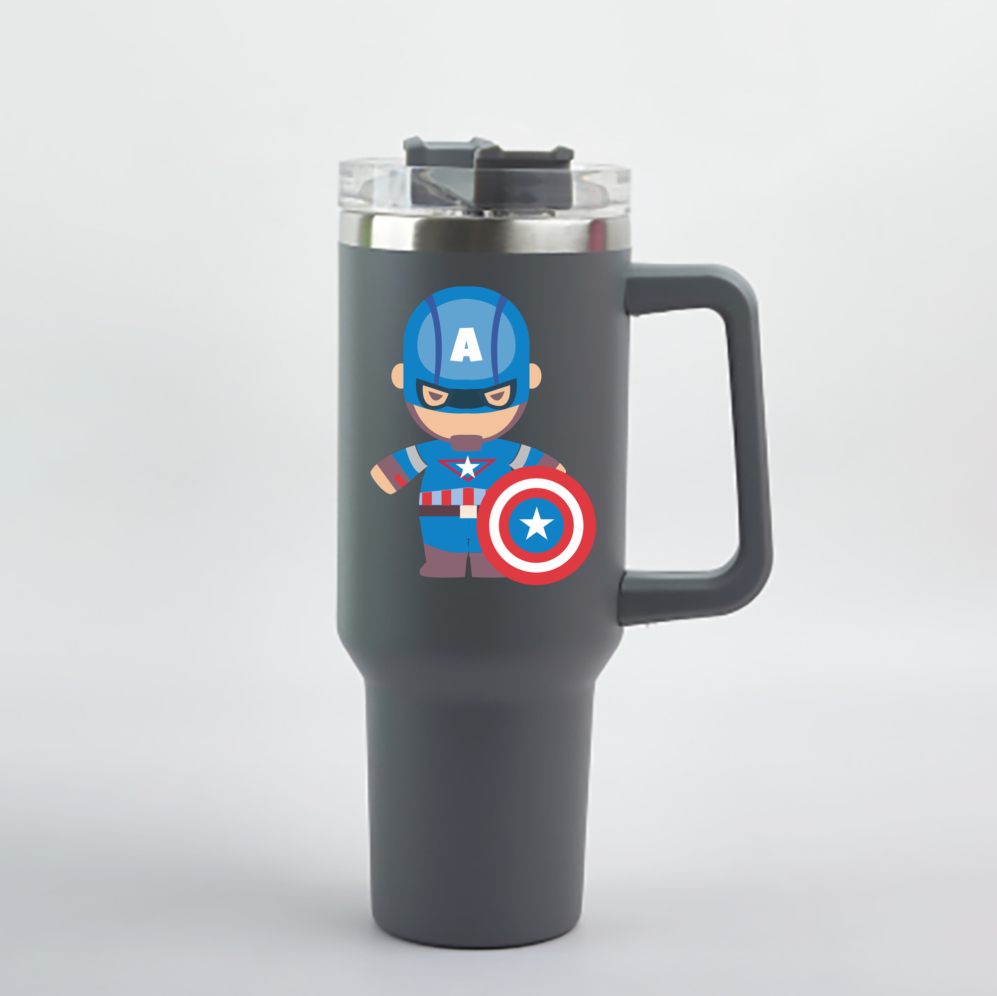 （画像用） アベンジャーズ The Avengers 1200mL車用タンブラー - クリスタルステッカー（プラスチックストロー付き）