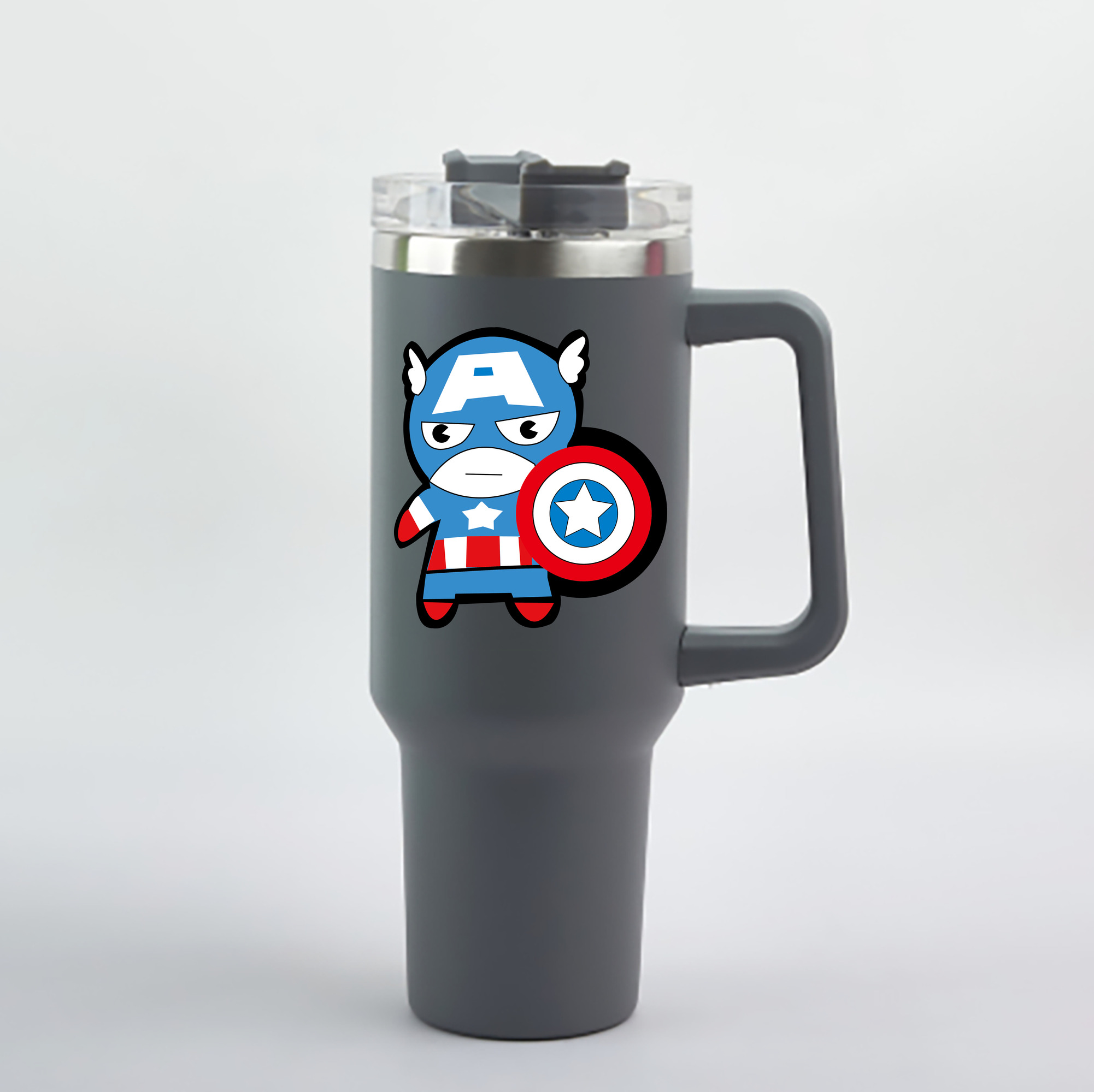 （画像用） アベンジャーズ The Avengers 1200mL車用タンブラー - クリスタルステッカー（プラスチックストロー付き）