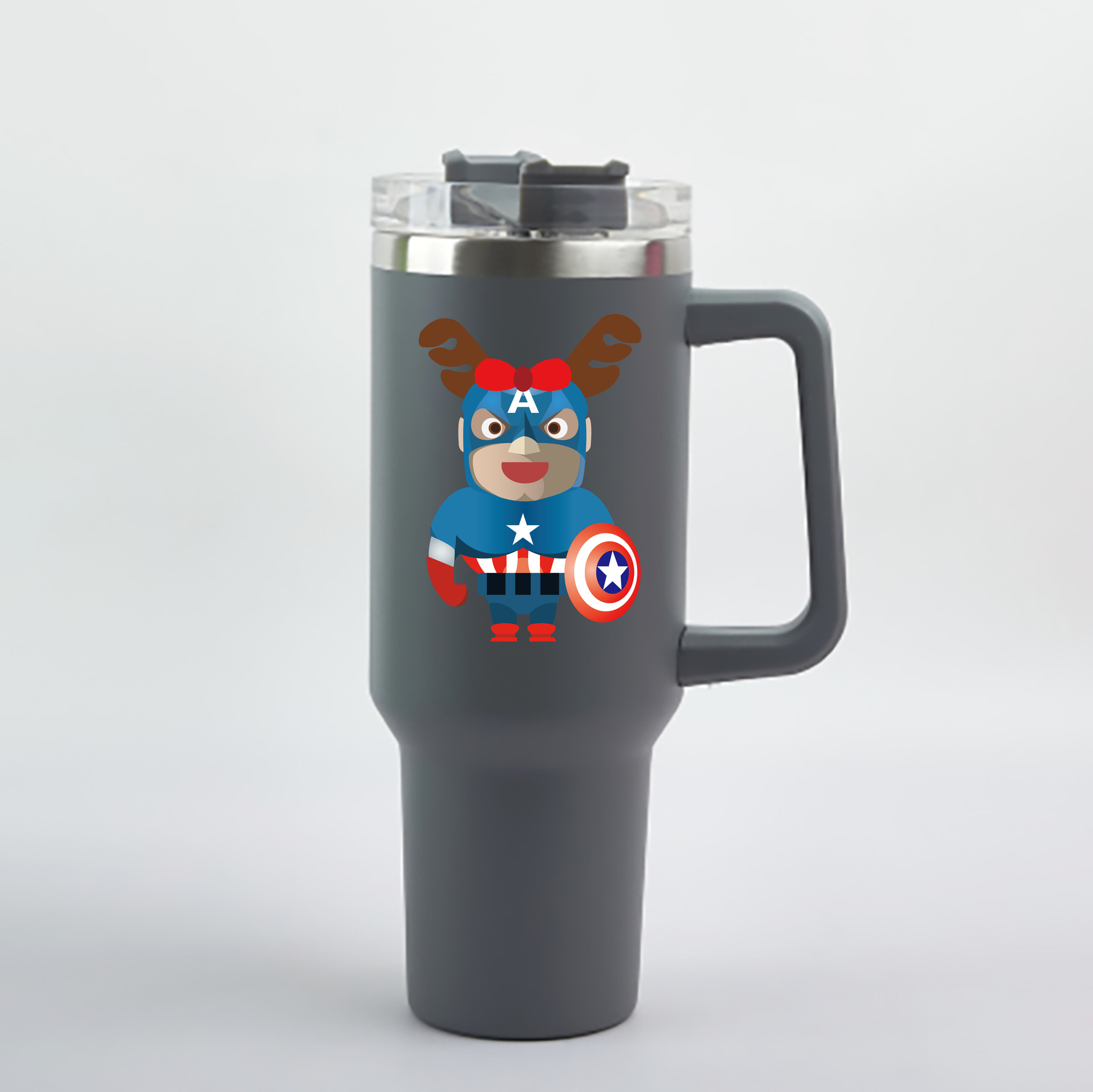 （画像用） アベンジャーズ The Avengers 1200mL車用タンブラー - クリスタルステッカー（プラスチックストロー付き）